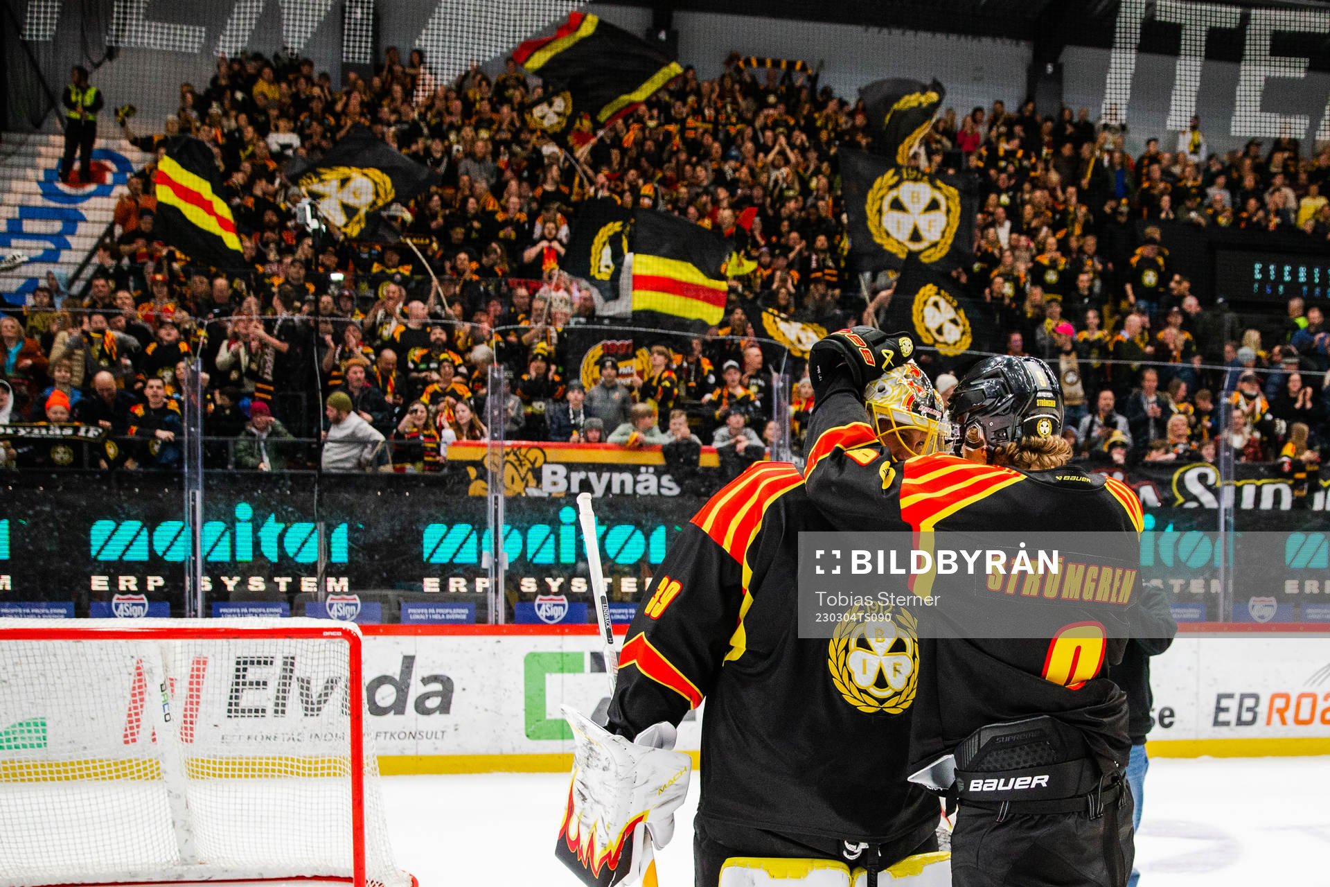 Brynäs målvakt Anders Lindbäck och William Strömgren