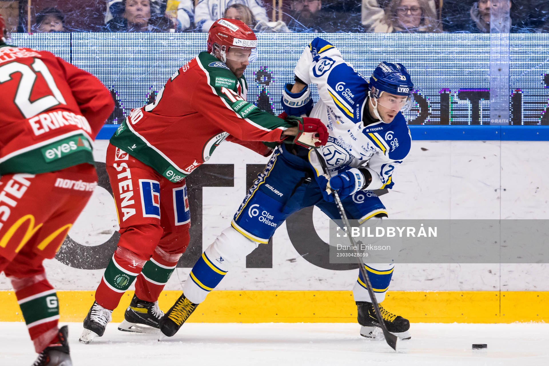 Frölundas Anders Grönlund och Leksands Mikael Ruohomaa