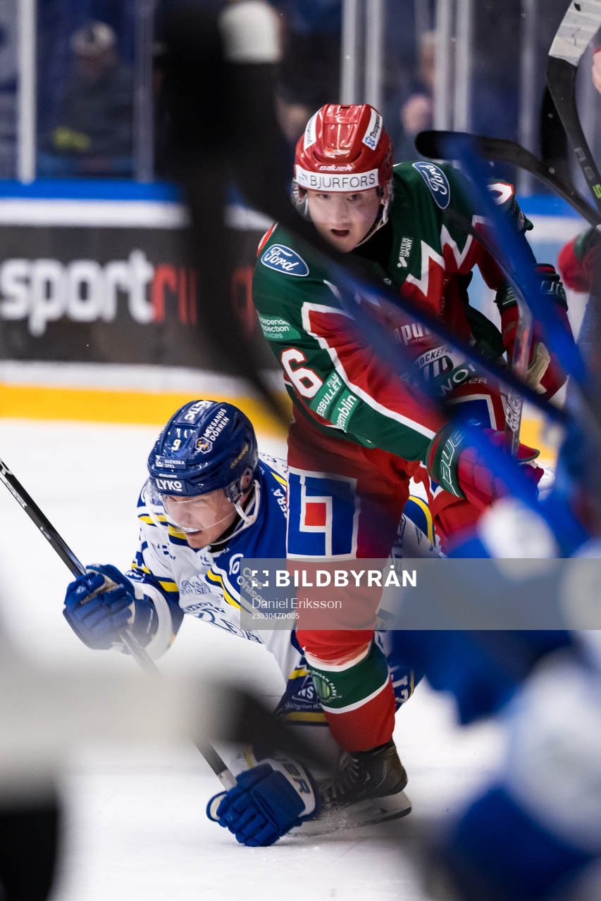 Leksands Patrik Zackrisson och Frölundas Filip Hasa