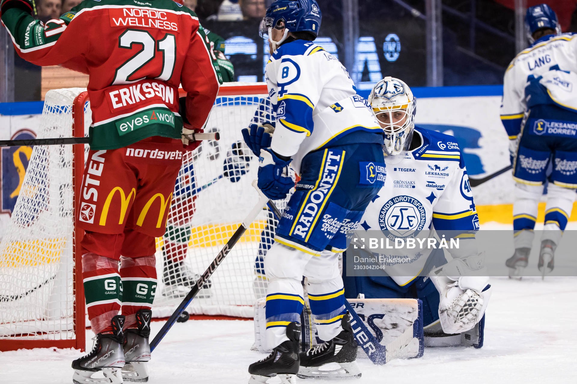 Leksands målvakt Mantas Armalis deppar