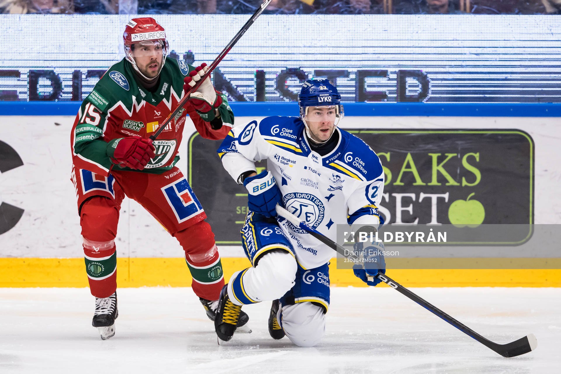 Frölundas Anders Grönlund och Leksands Mikael Ruohomaa