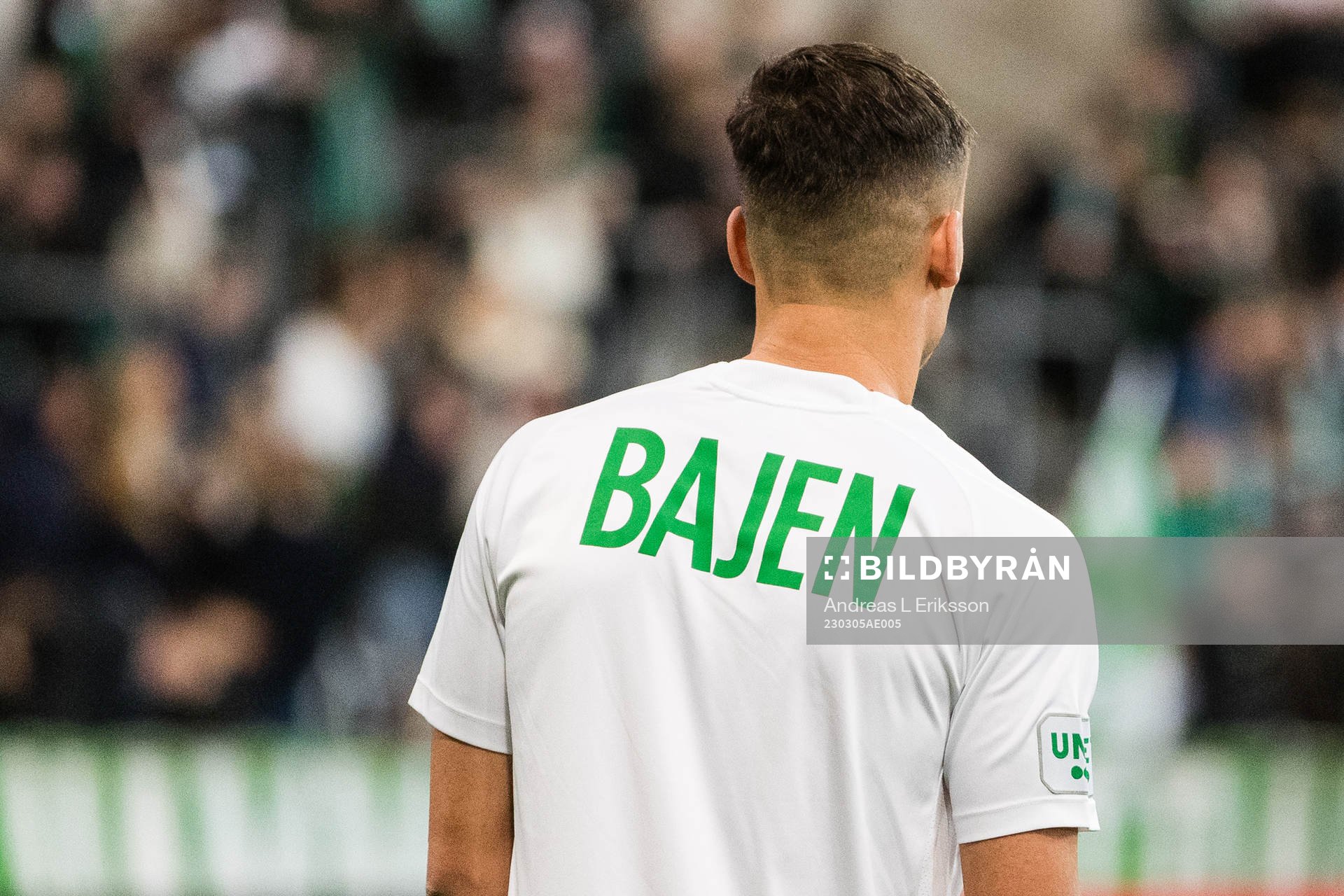 Ryggen på en spelare från Hammarby