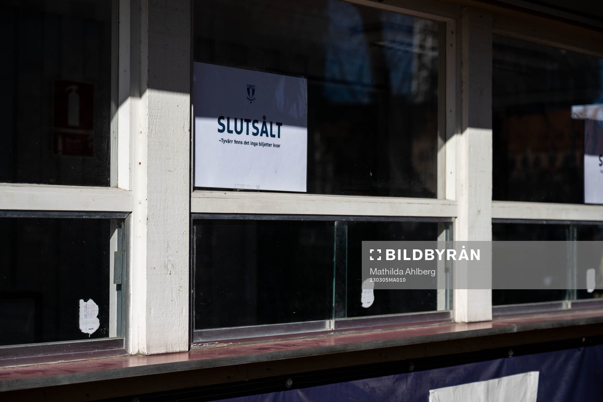 Skylt med texten slutsålt