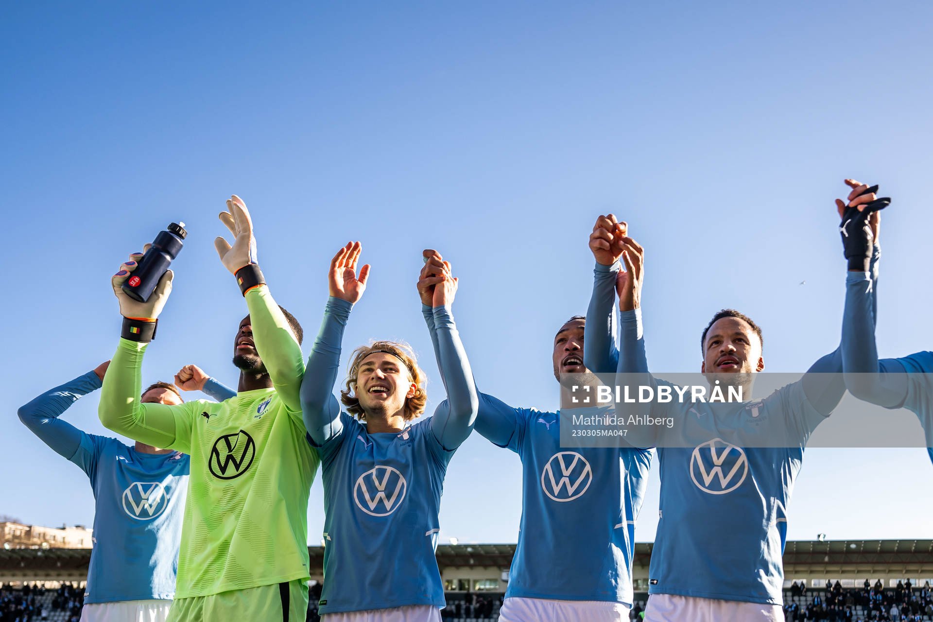 Malmö FFs målvakt Ismael Diawara, Sebastian Nanasi, Derek