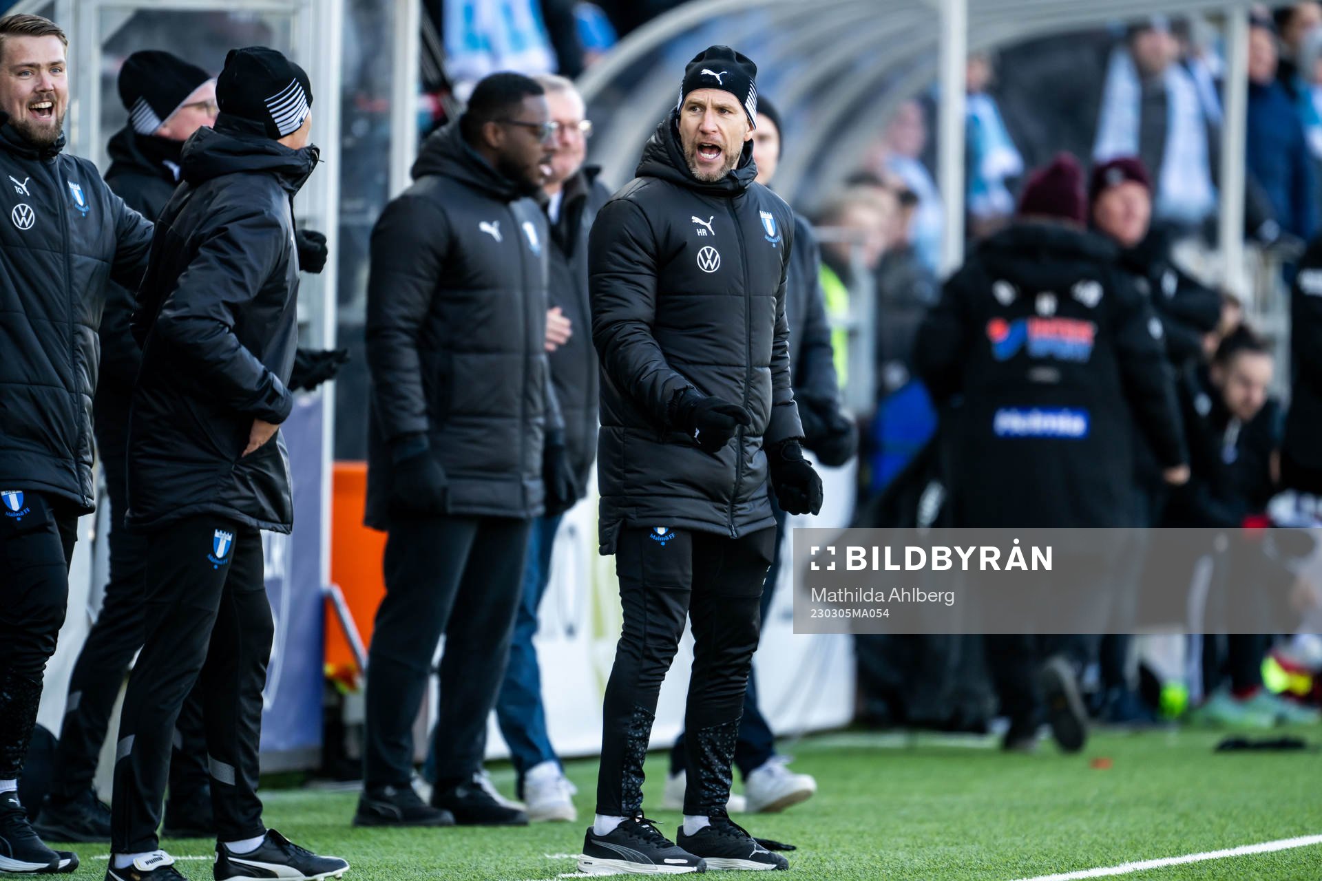 Malmö FFs tränare Henrik Rydström jublar