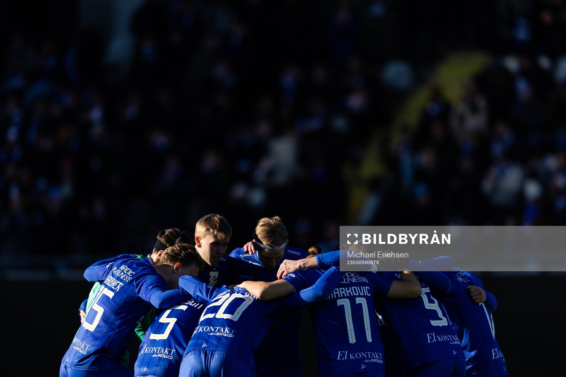 IFK Göteborgs spelare samlade innan fotbollsmatchen i
