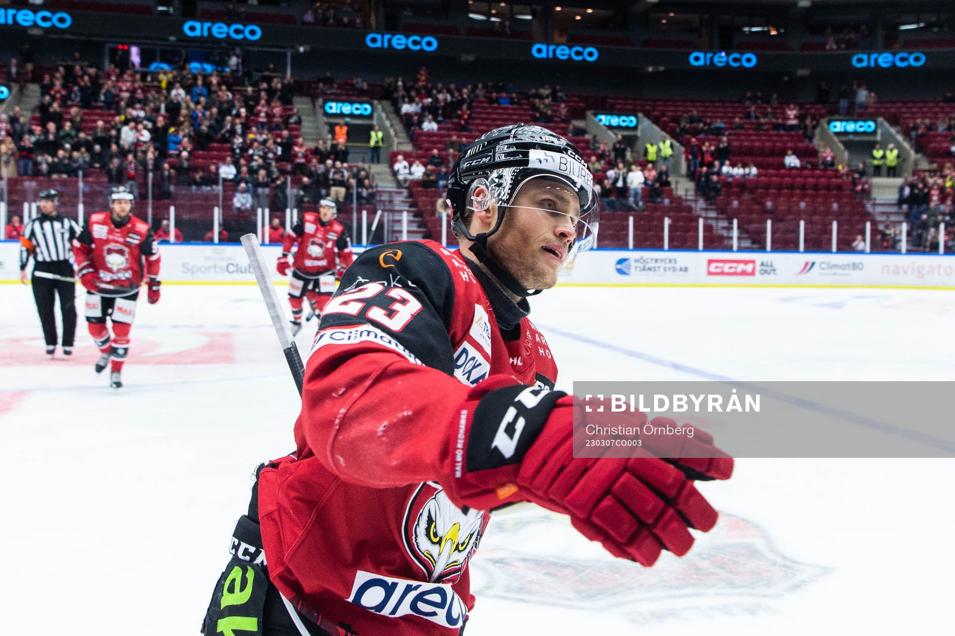 Malmö Redhawks Christoffer Forsberg jublar