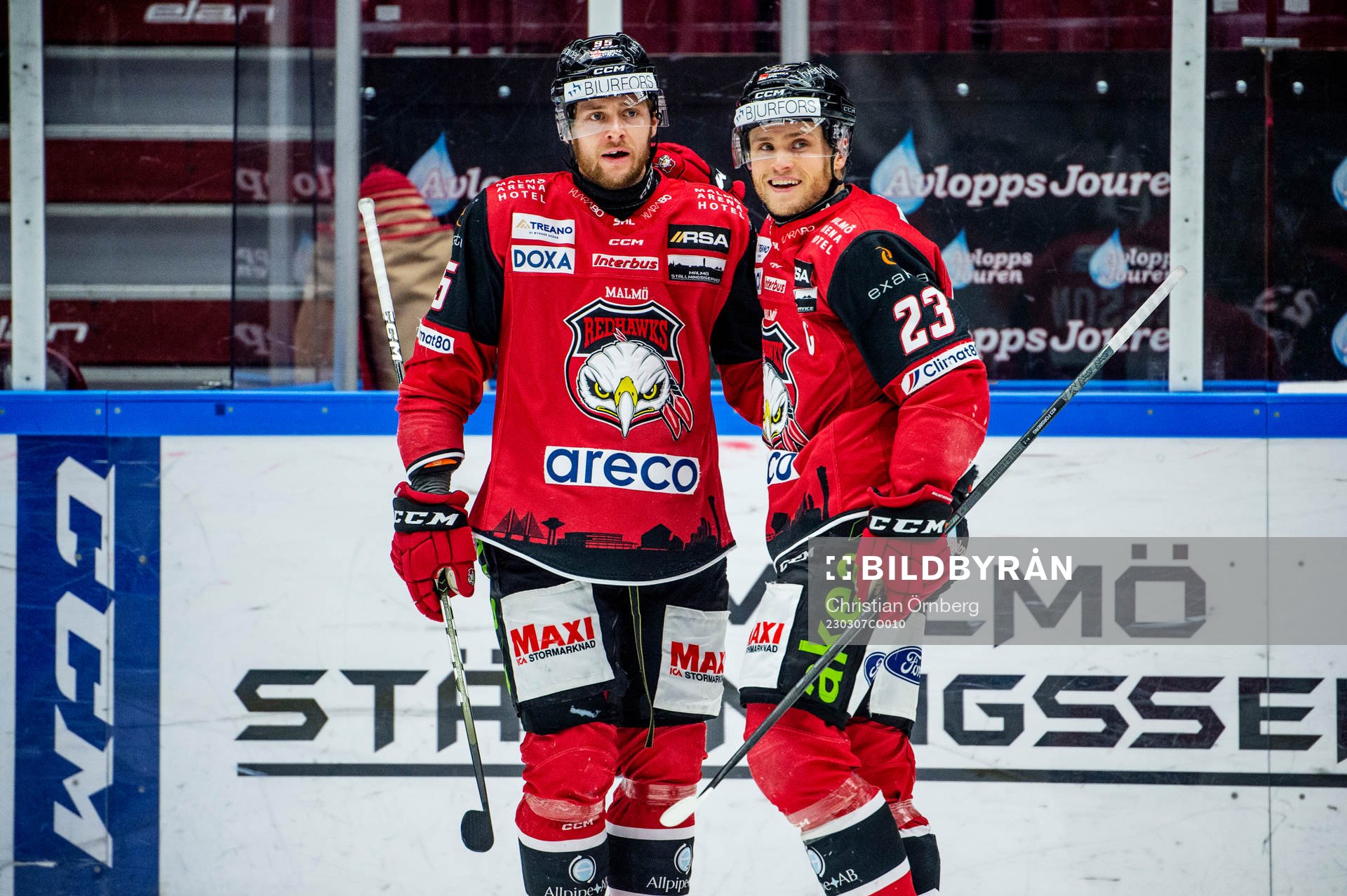 Malmö Redhawks Christoffer Forsberg jublar