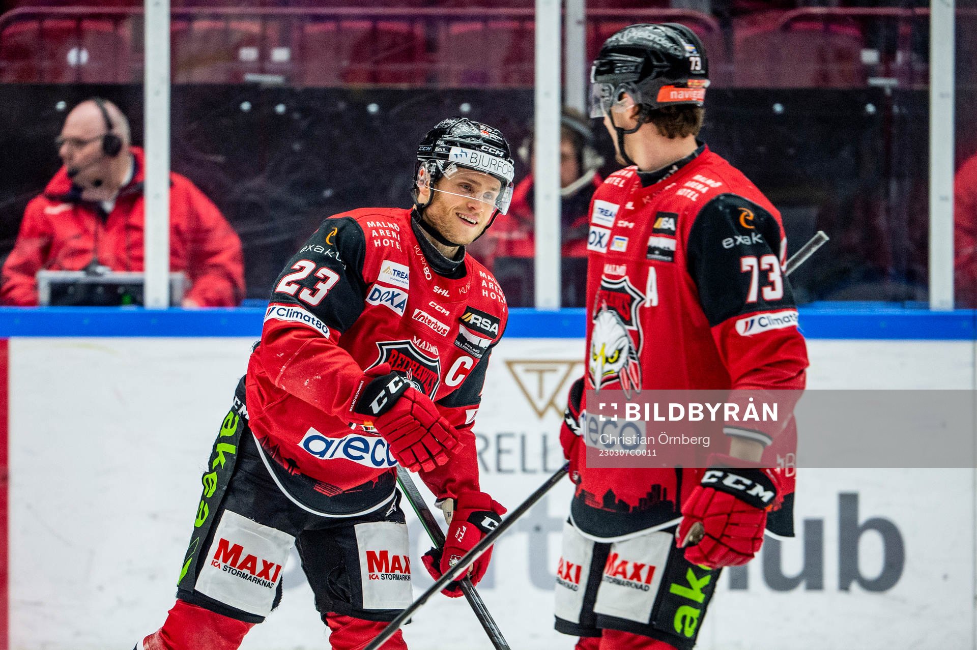 Malmö Redhawks Christoffer Forsberg jublar