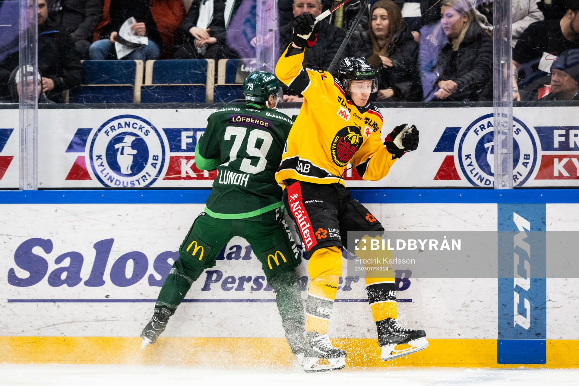Färjestads Patrik Lundh och Luleås Carl Mattsson