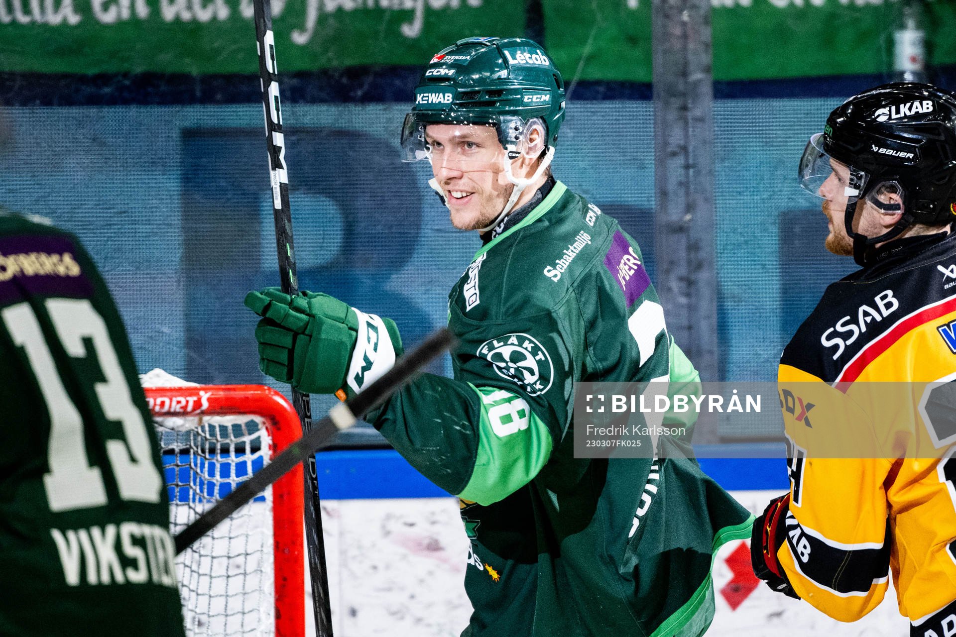 Färjestads Mattias Göransson jublar