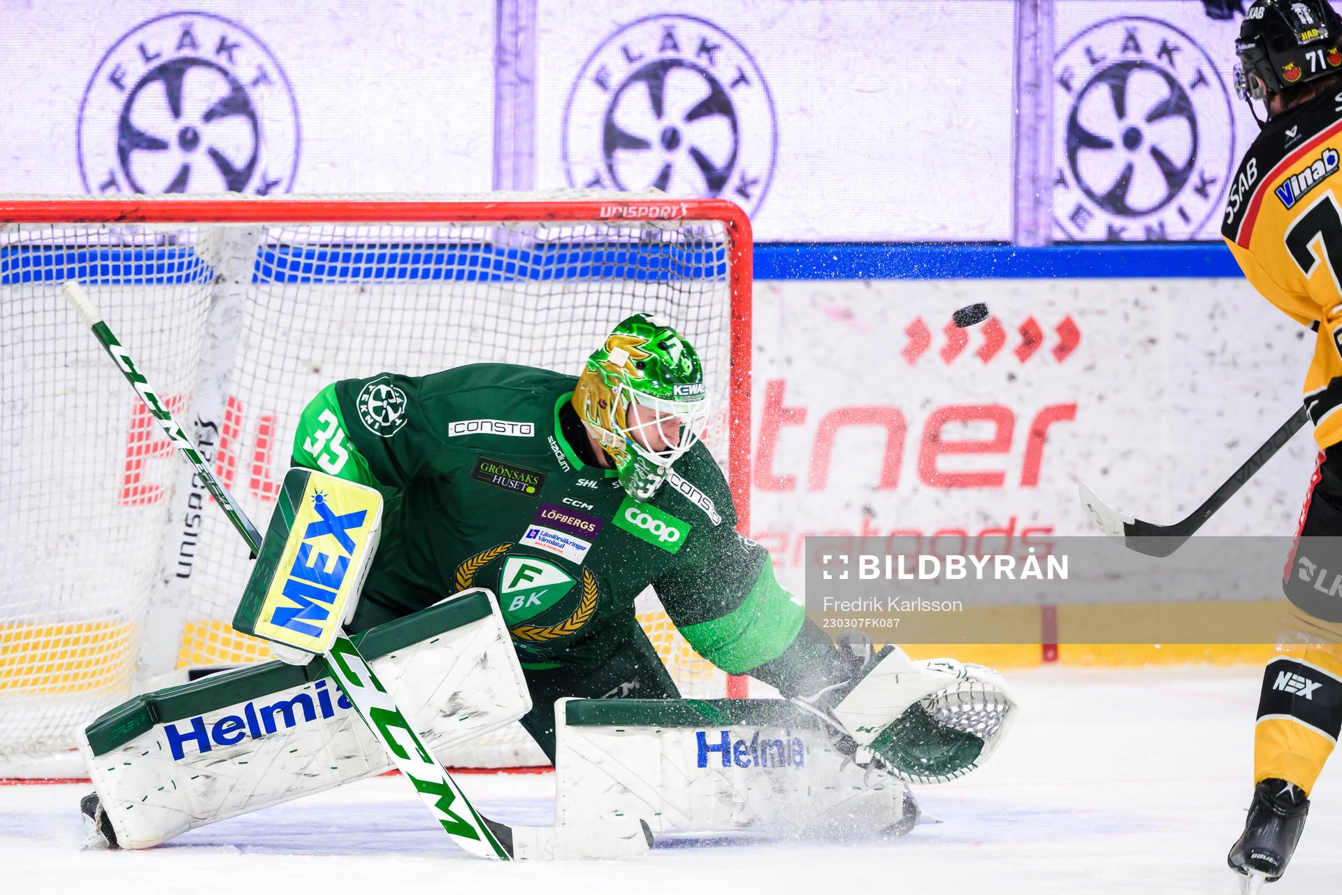 Färjestads målvakt Dennis Hildeby