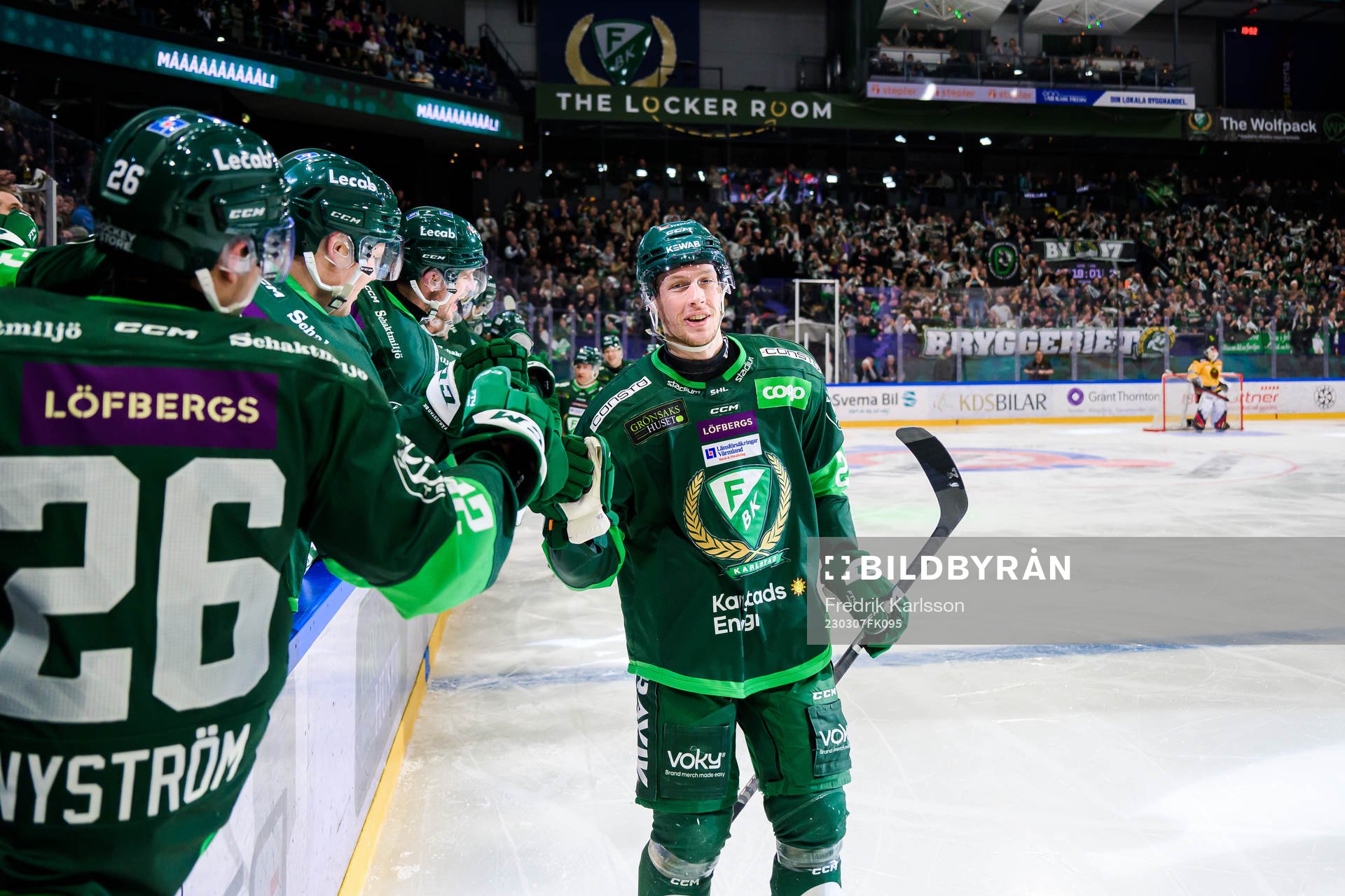 Färjestads Mattias Göransson jublar