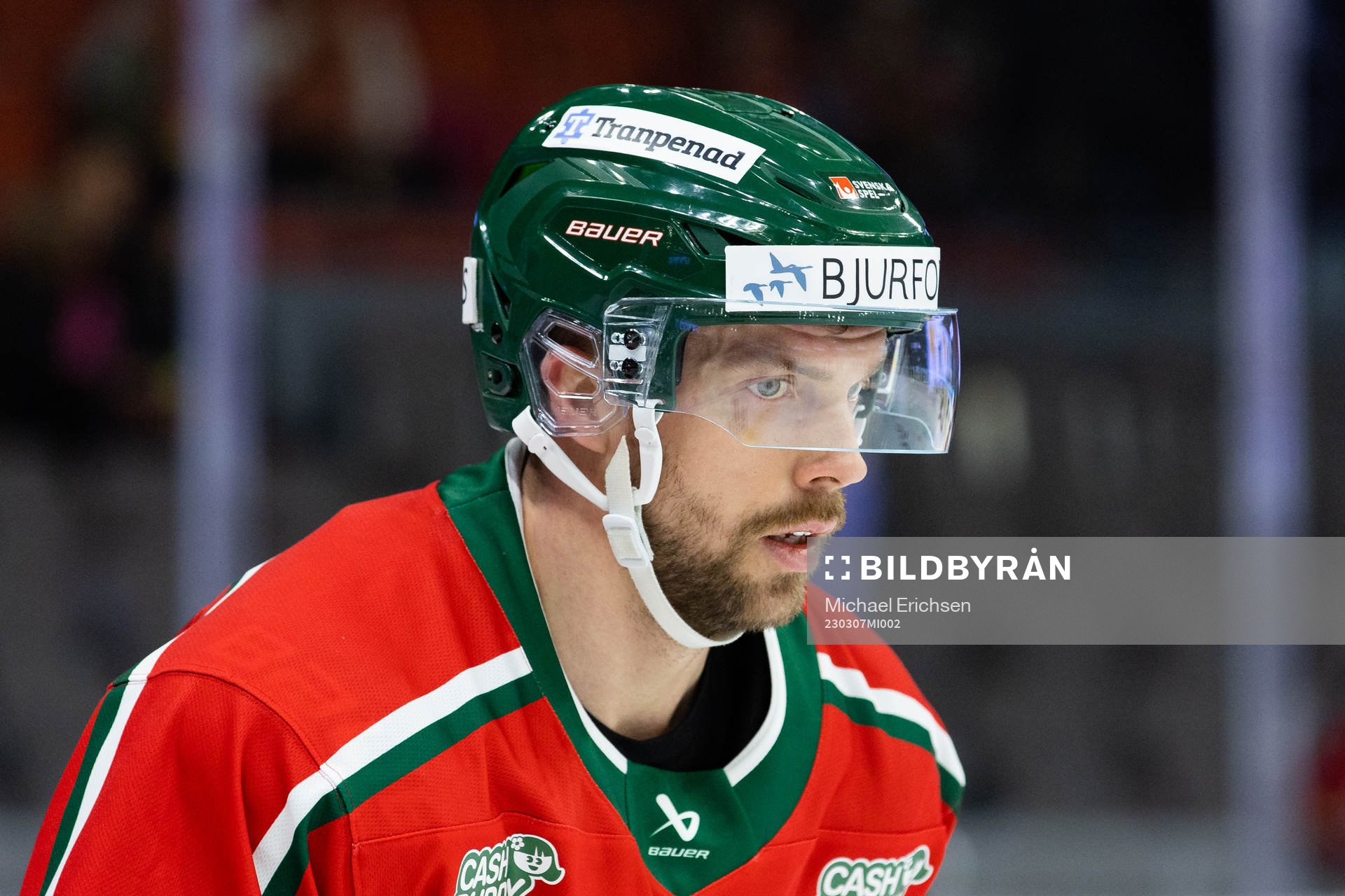 Frölundas Anders Grönlund innan ishockeymatchen i SHL