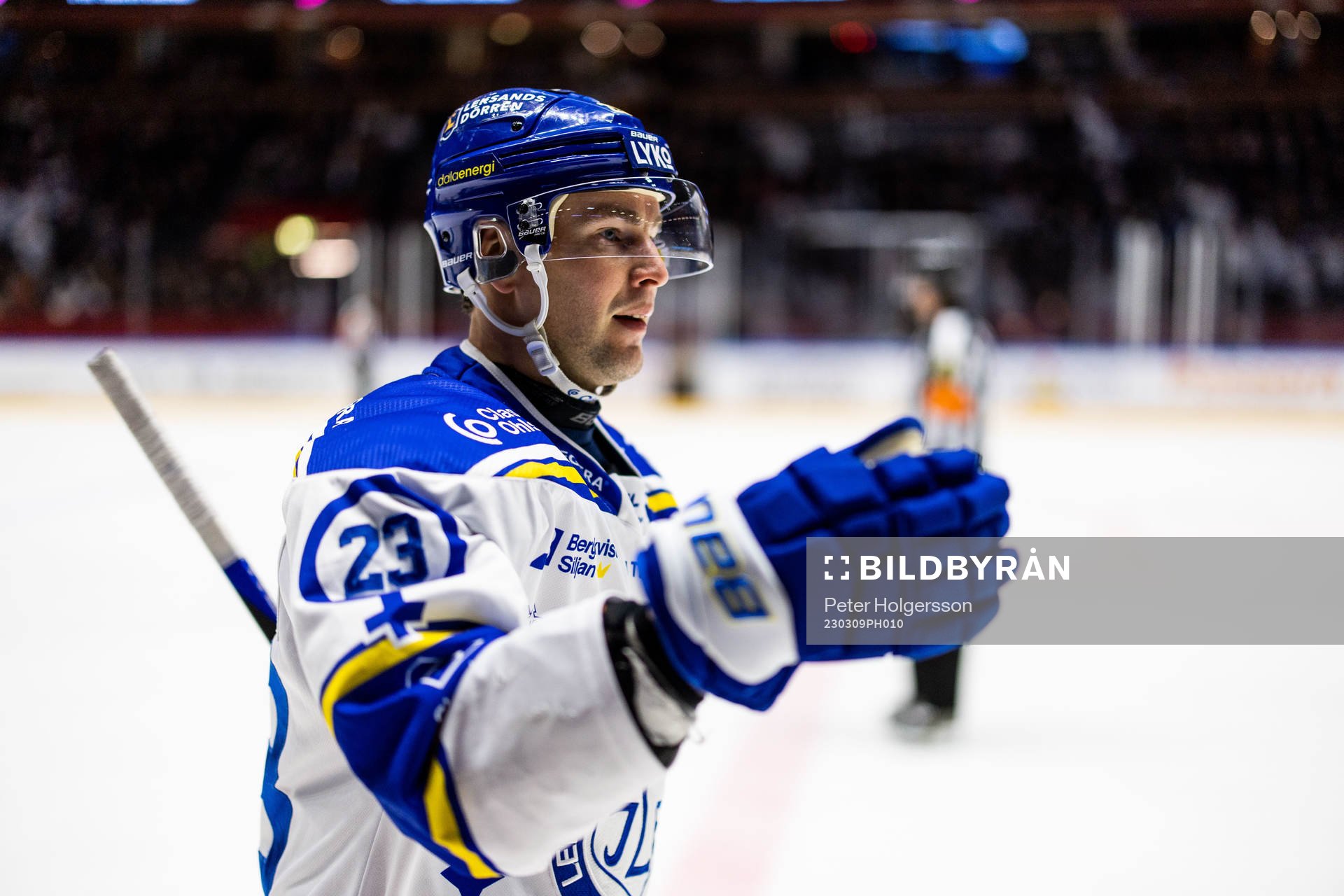 Leksands Mikael Ruohomaa jublar