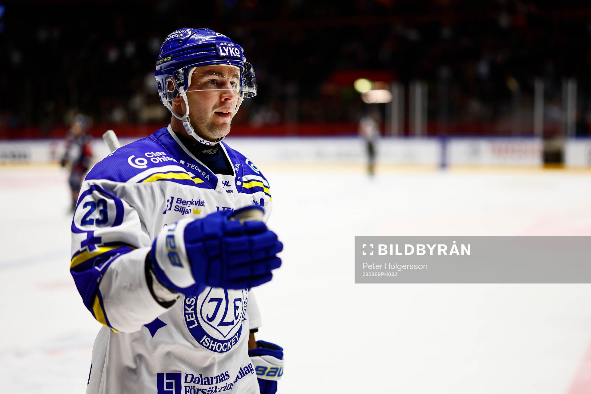 Leksands Mikael Ruohomaa jublar