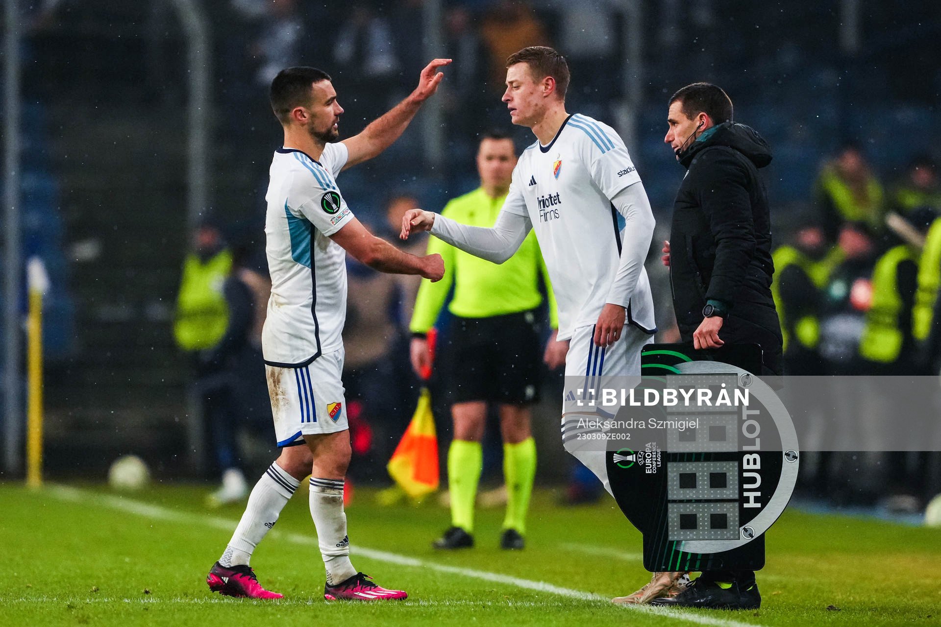 Carlos Moros Gracia of Djurgården is substituted off for