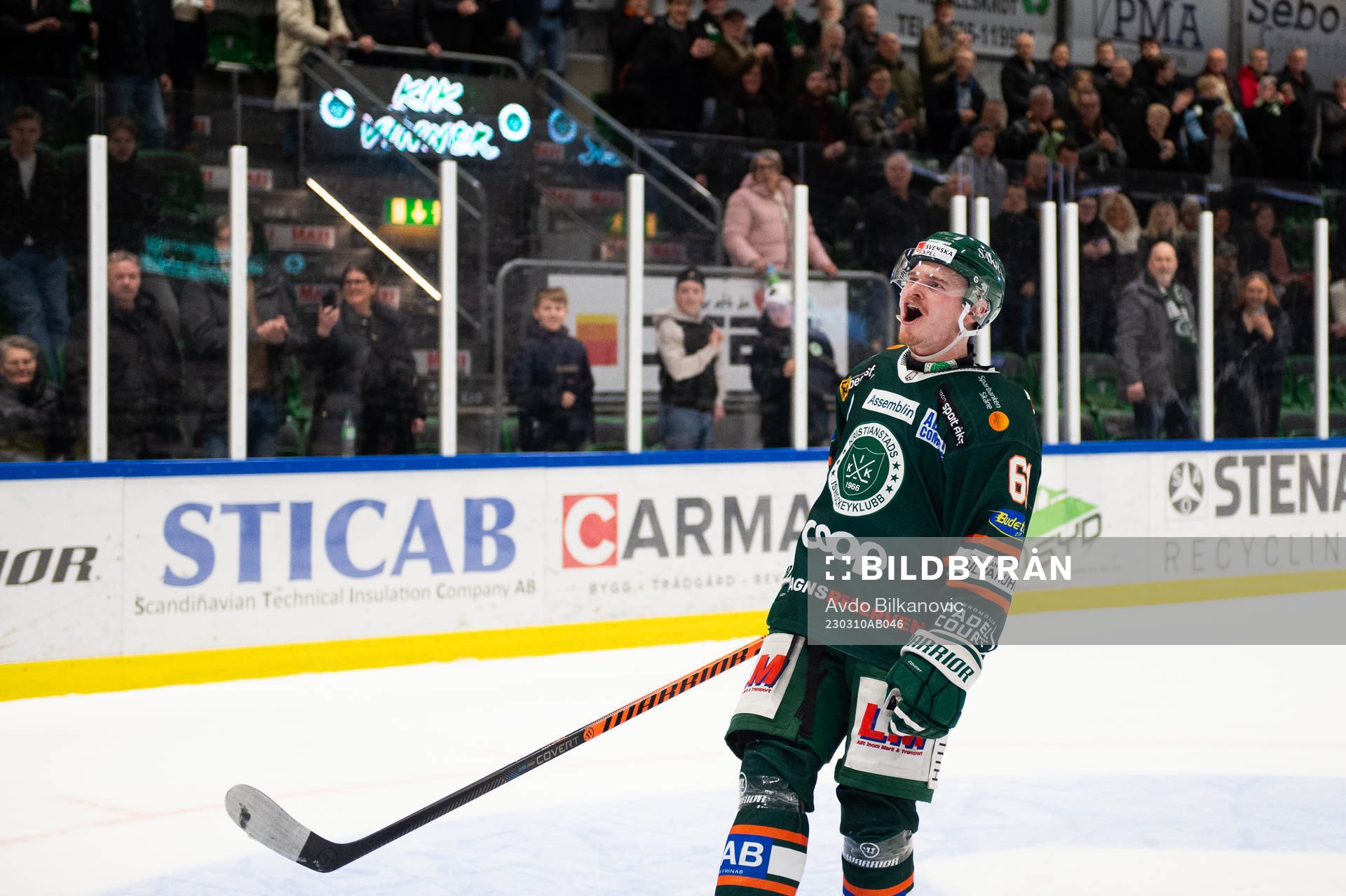 Kristianstads Malte Sjögren jublar