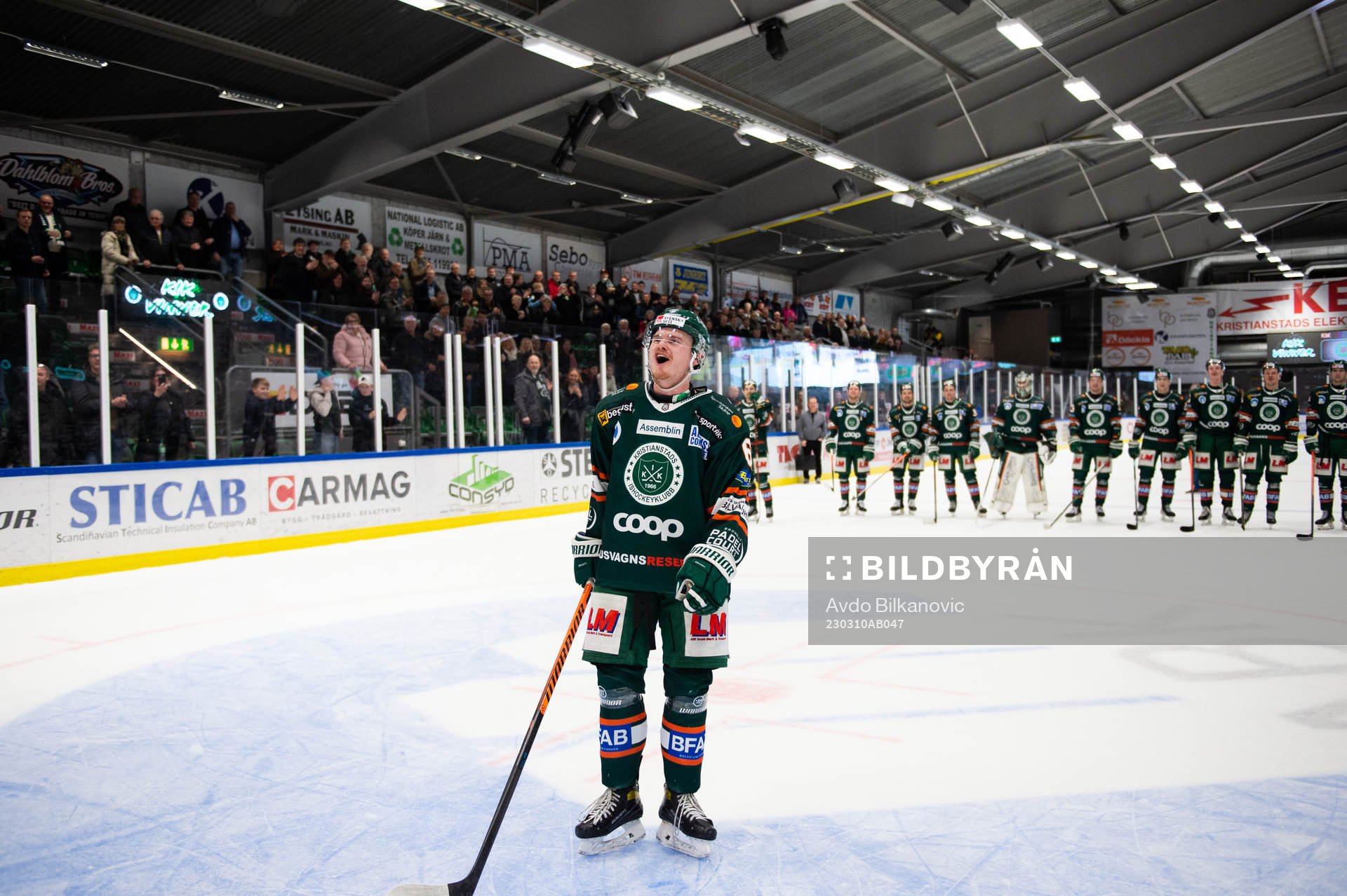 Kristianstads Malte Sjögren jublar