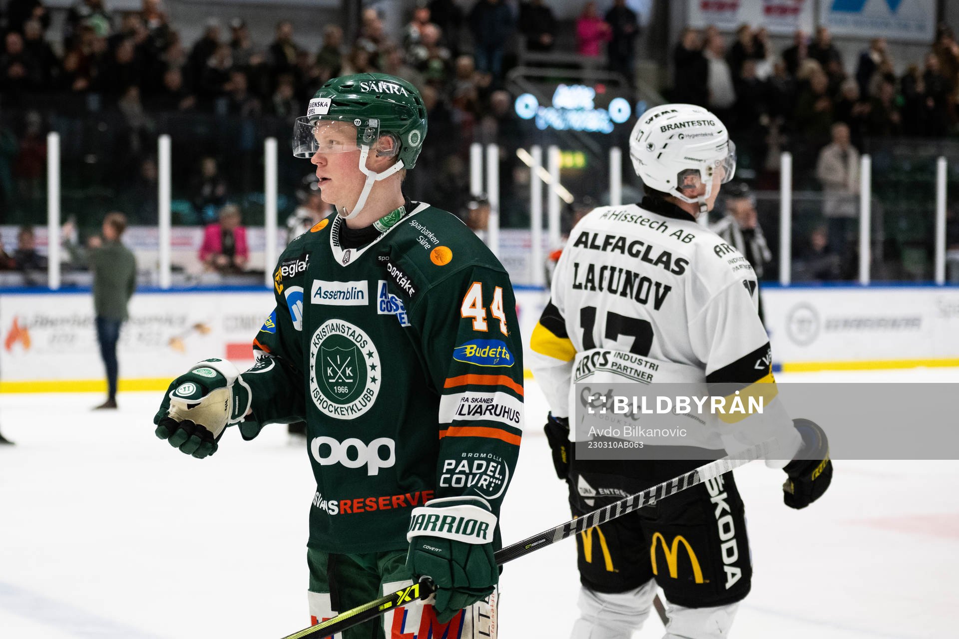 Kristianstads Aleksi Ainali och Västerås Philip Lagunov