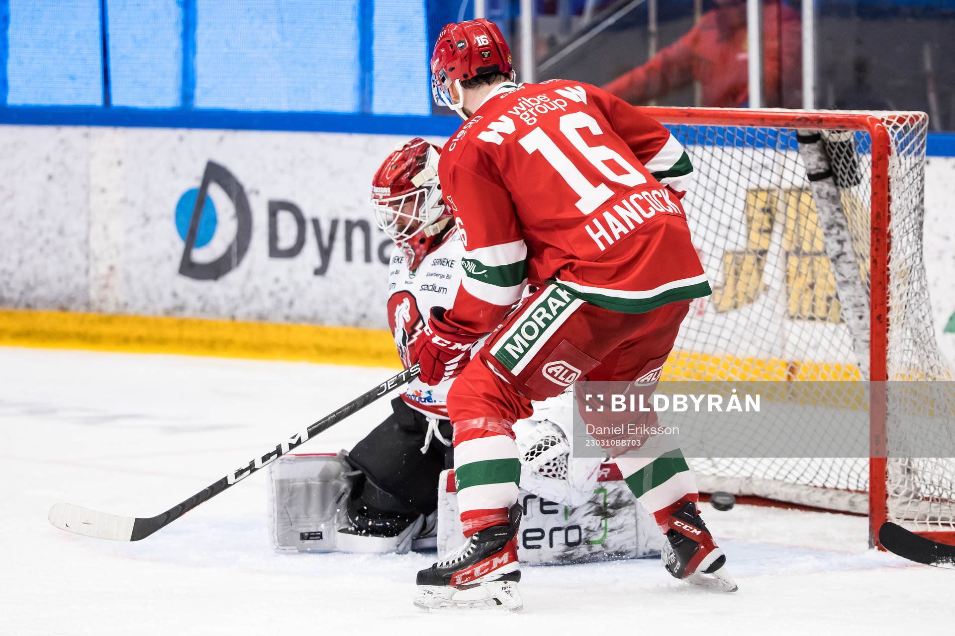 1-0 av Moras Kevin Hancock bakom Vita Hästens målvakt