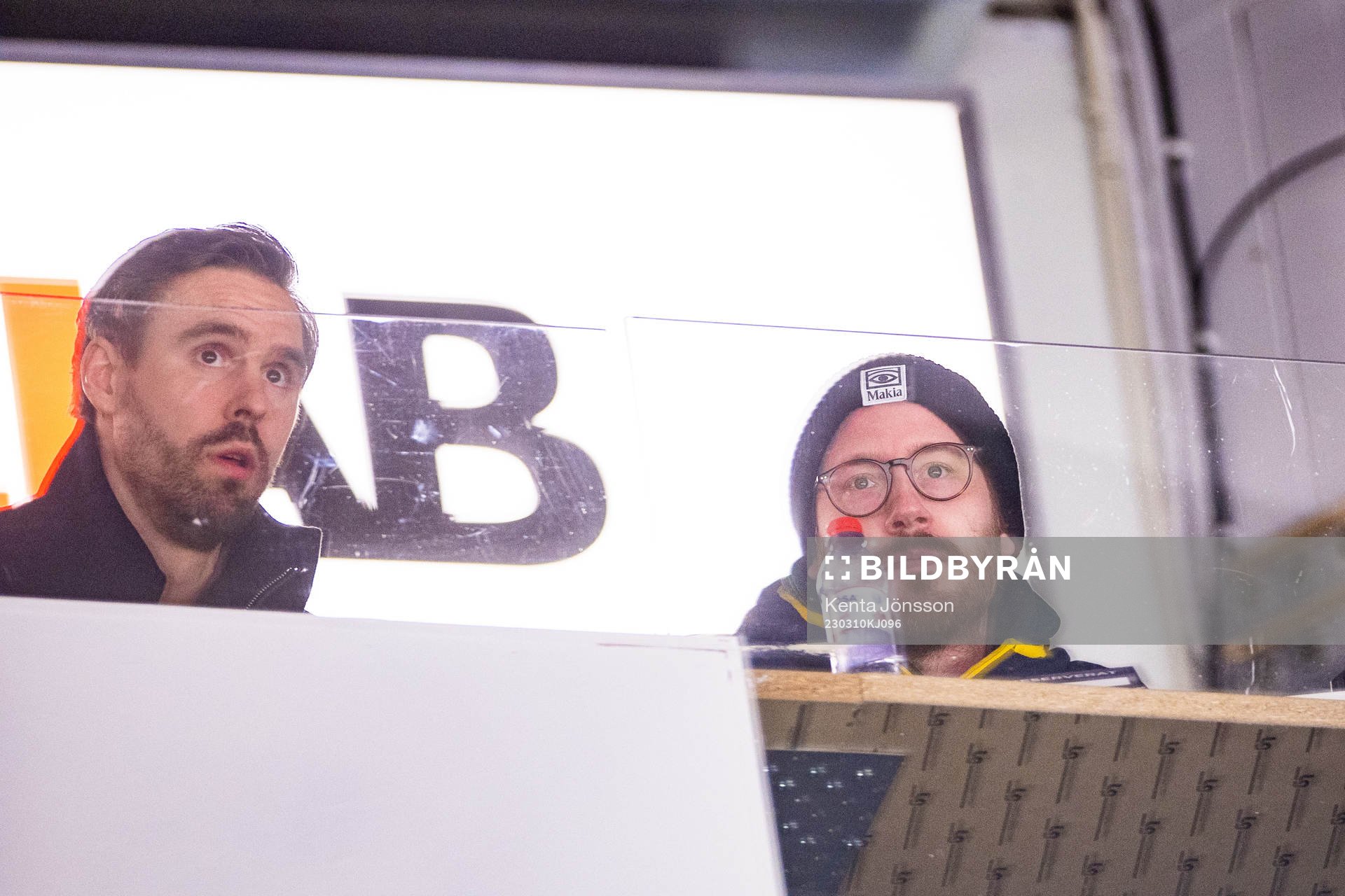 Södertäljes Linus Videll och sportchef Emil Georgsson