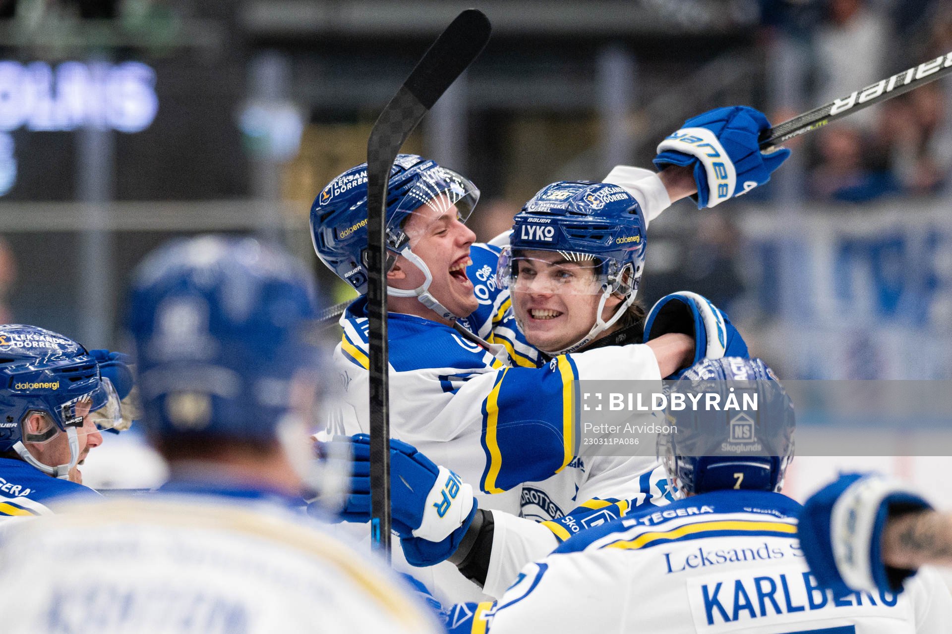 Leksands Anton Johansson och Lian Bichsel jublar