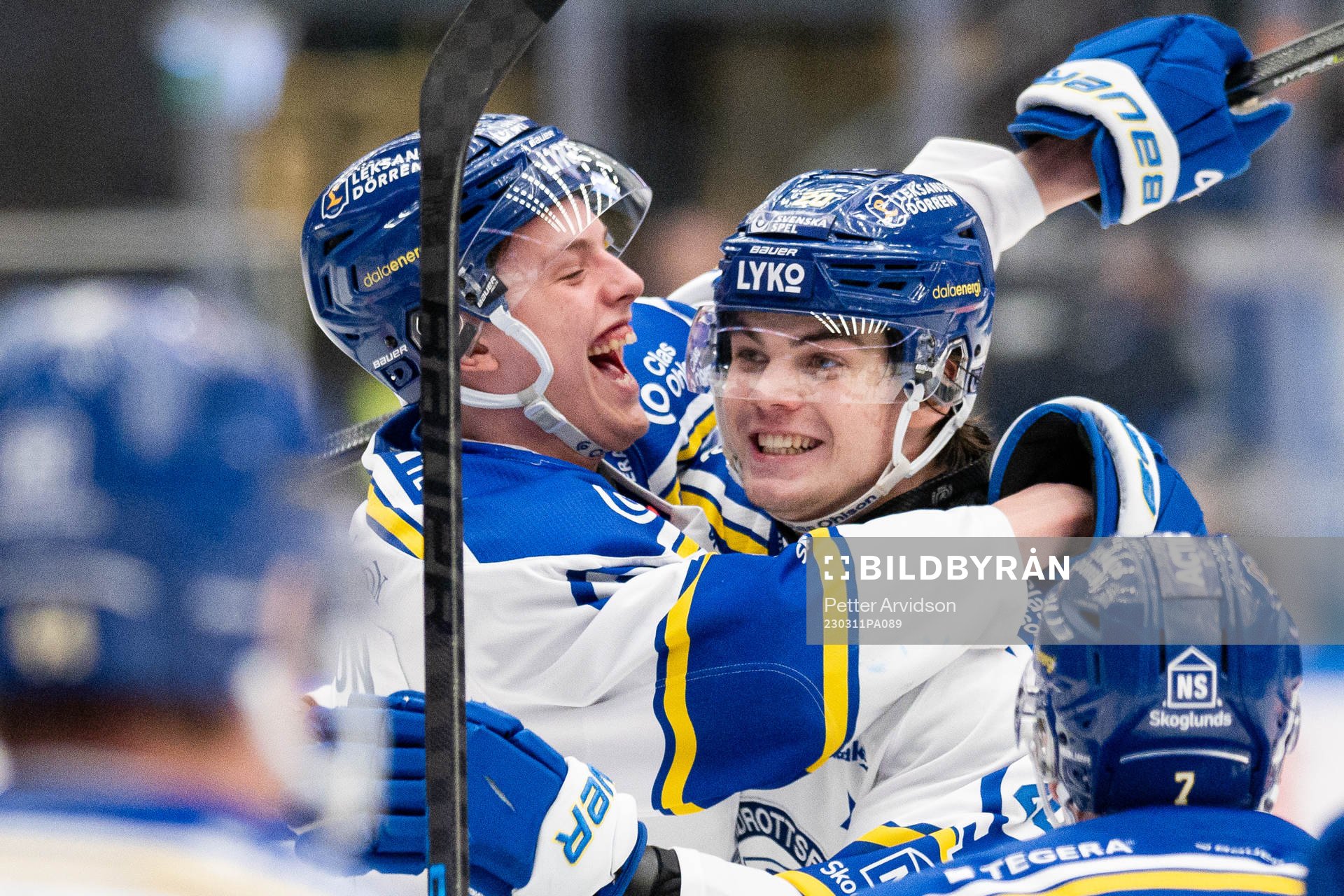 Leksands Anton Johansson och Lian Bichsel jublar