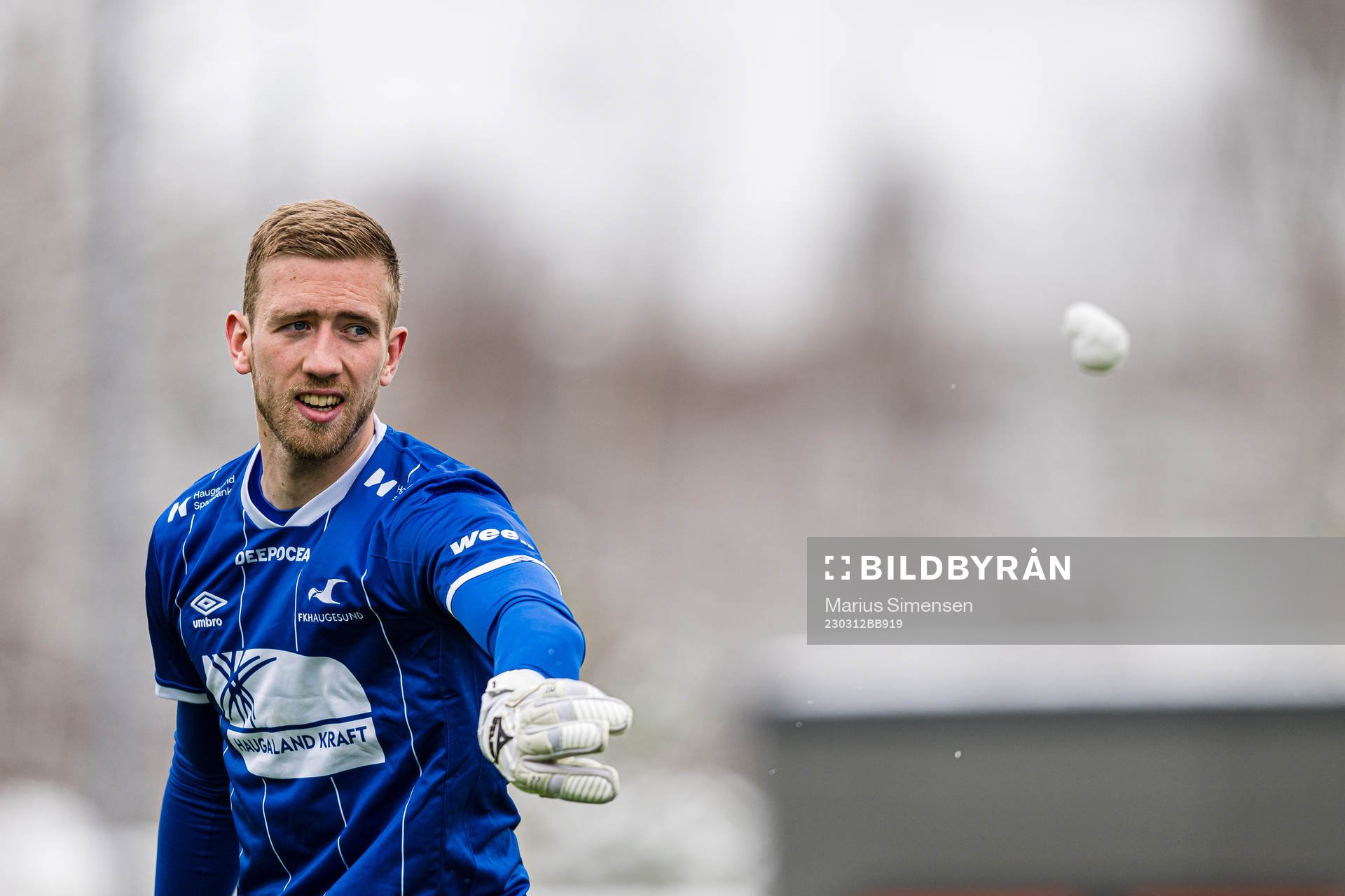 Egil Selvik of Haugesund during the cup match between Brann and Haugesund on March 12, 2023 in Bergen.