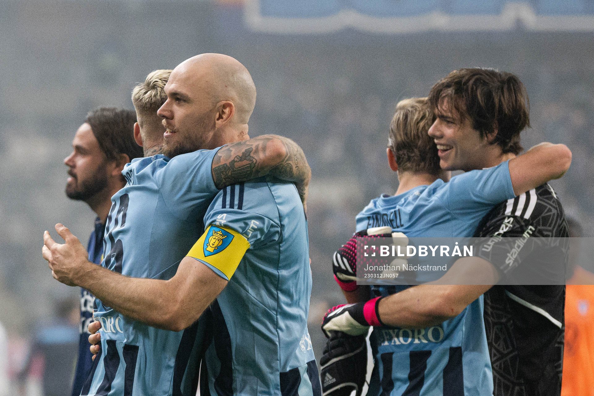 Djurgårdens Marcus Danielson och målvakt Jacob Widell