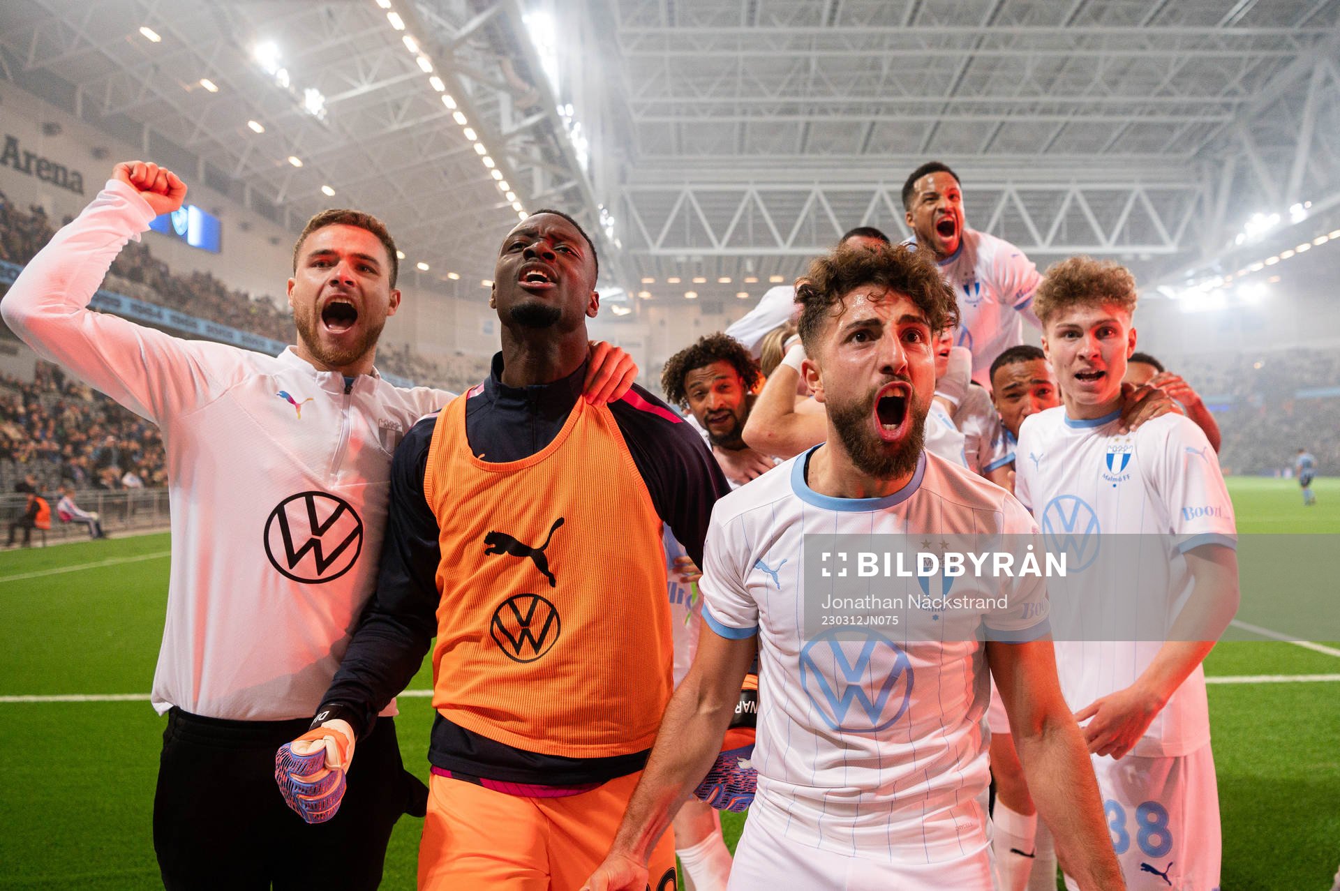 Malmö FFs målvakt Ismael Diawara, Moustafa Zeidan, och