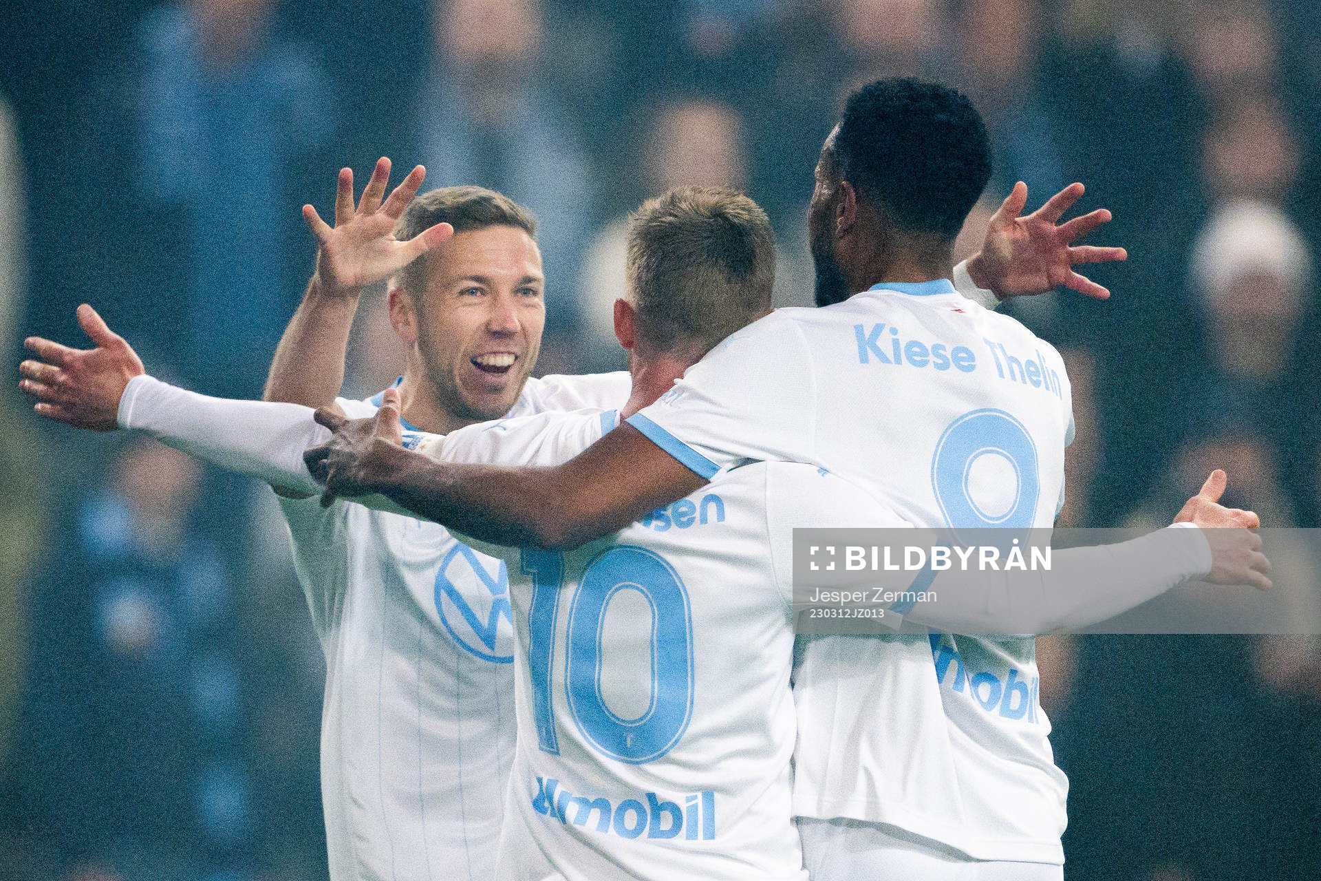 Malmö FFs Anton Tinnerholm, Isaac Kiese Thelin och Anders