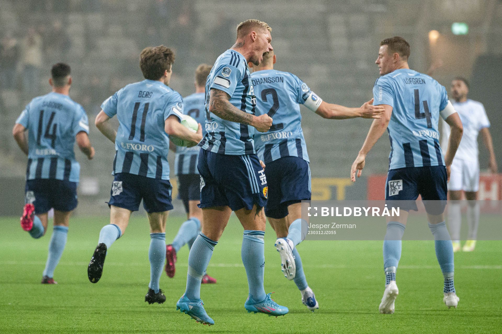 Djurgårdens Victor Edvardsen jublar