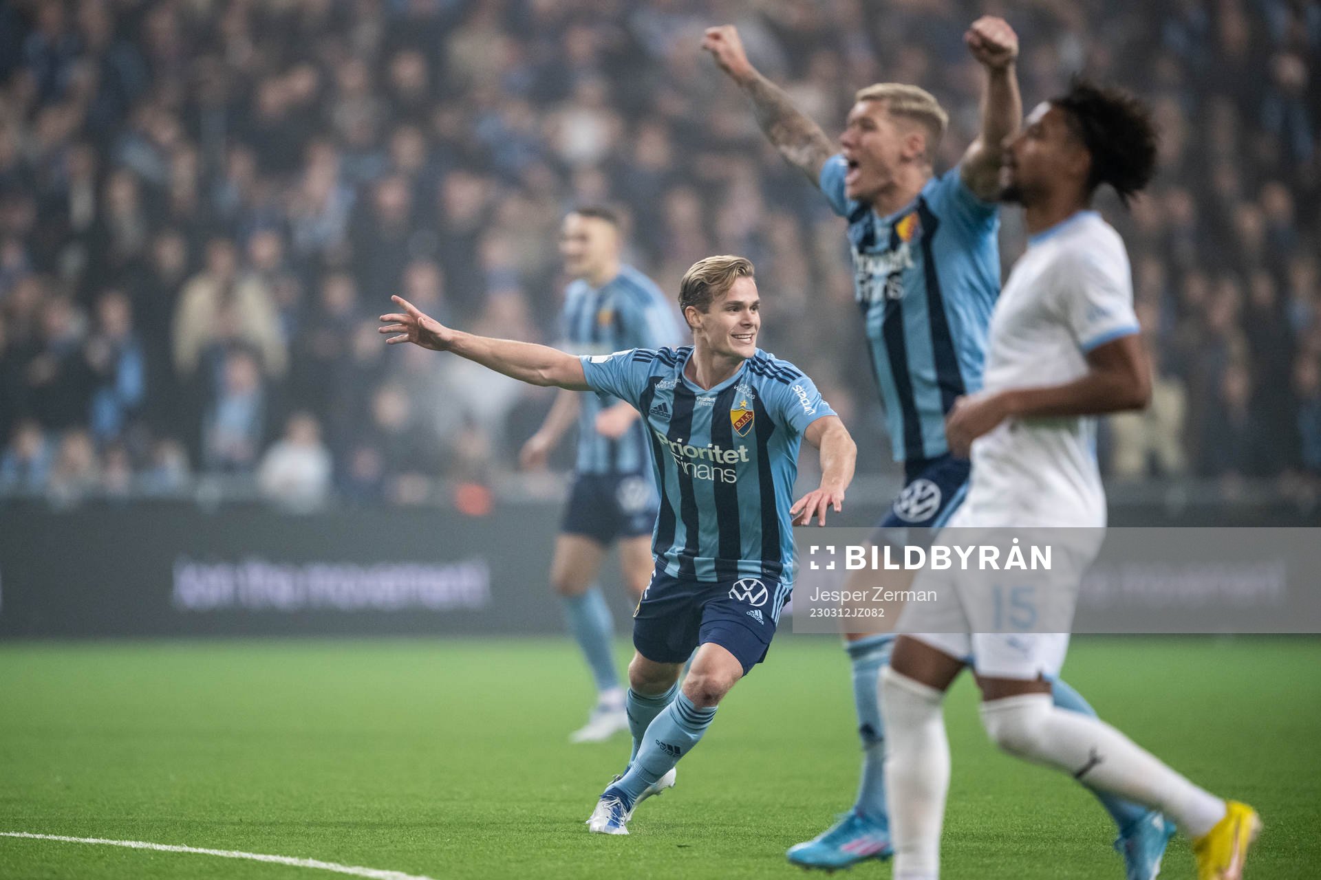 Djurgårdens Hampus Finndell jublar