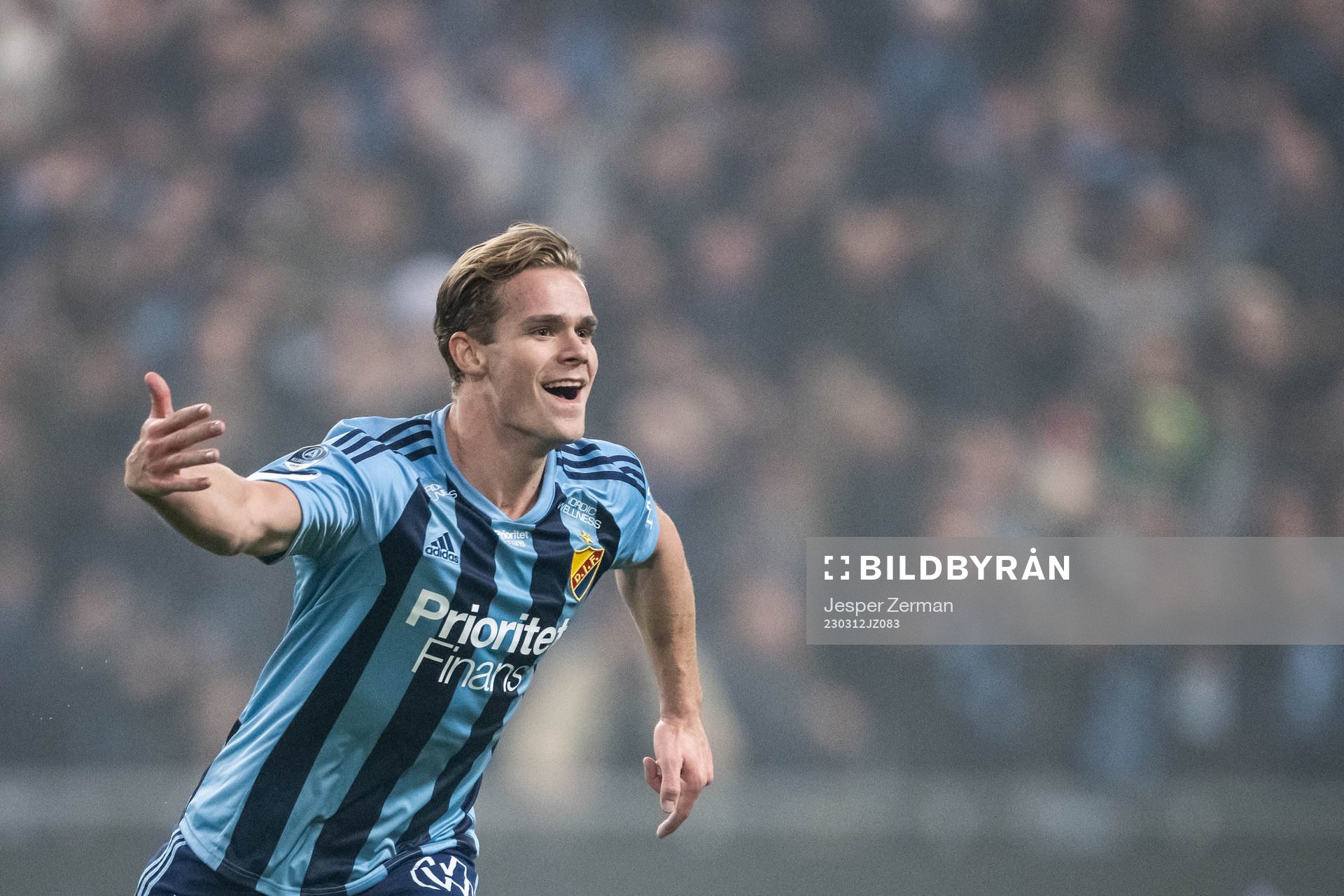 Djurgårdens Hampus Finndell jublar