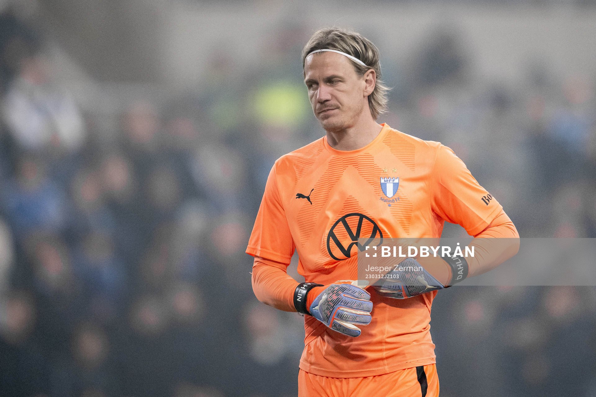 Malmö FFs målvakt Johan Dahlin deppar