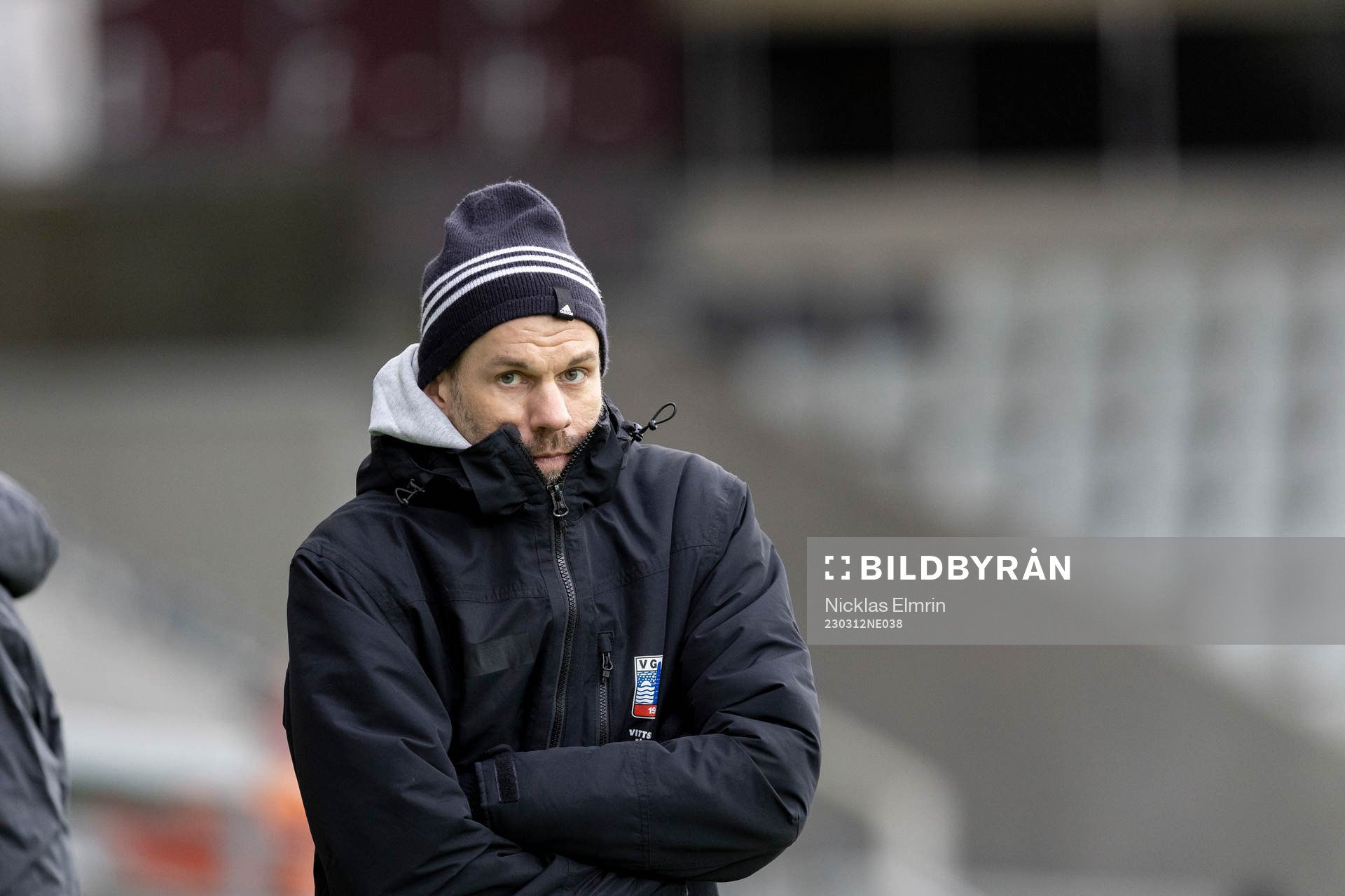 Vittsjös Tränare Ulf Kristiansson under fotbollsmatchen i Svenska Cupen mellan Häcken och Vittsjö den 12 mars 2023 i Göteborg. 
