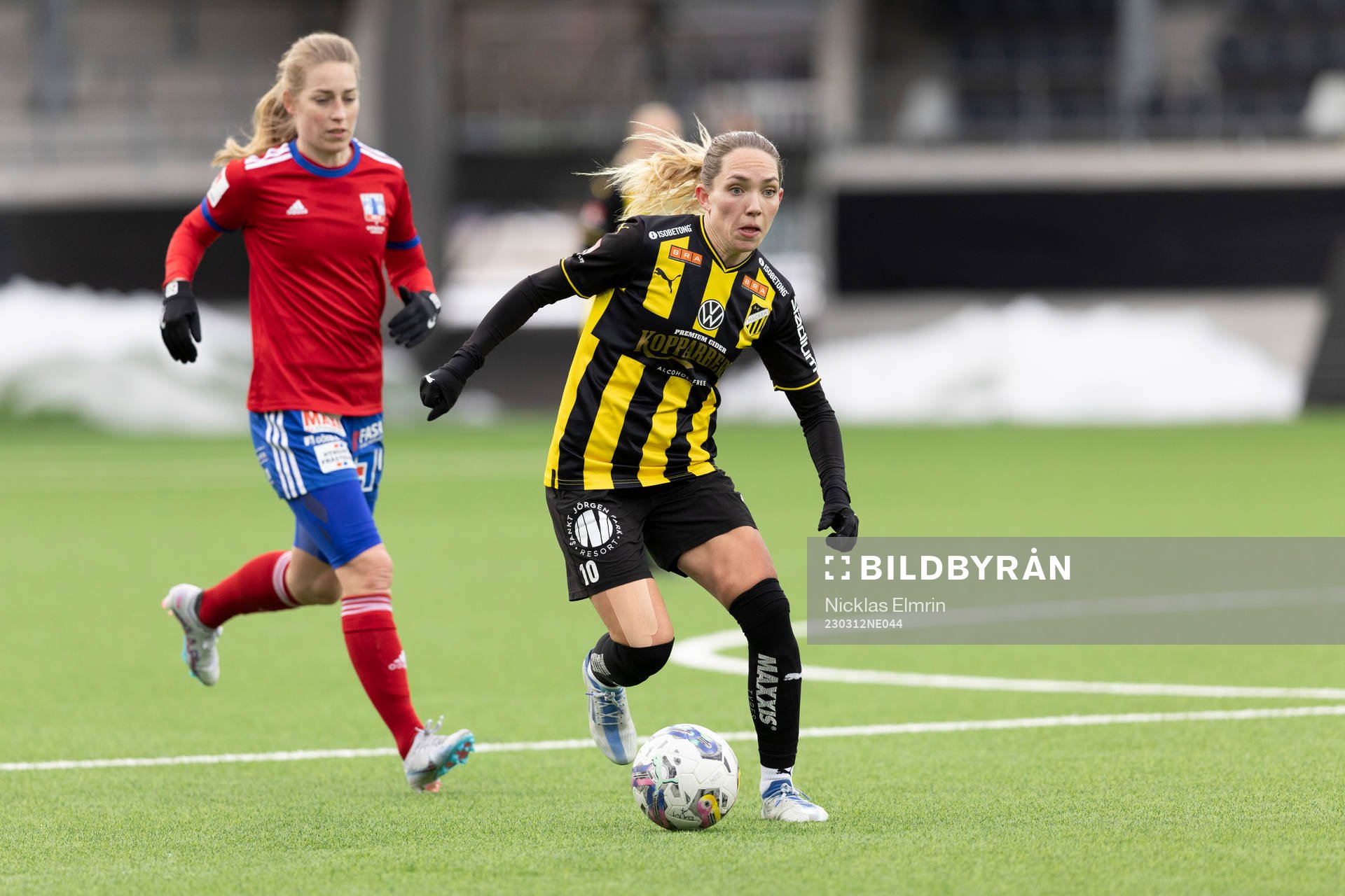 Häckens Elin Rubensson under fotbollsmatchen i Svenska Cupen mellan Häcken och Vittsjö den 12 mars 2023 i Göteborg. 