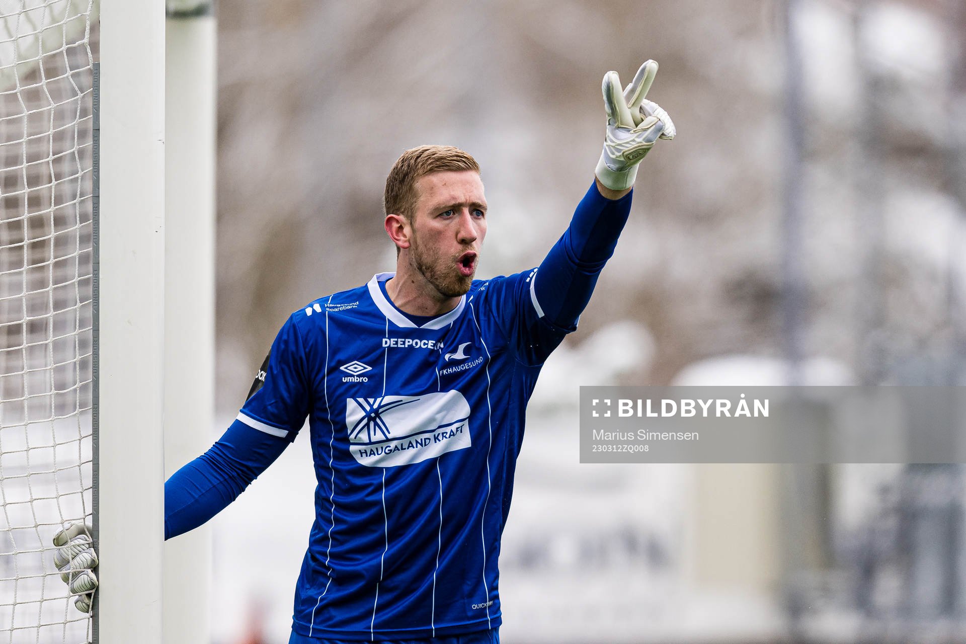 Egil Selvik of Haugesund during the cup match between Brann and Haugesund on March 12, 2023 in Bergen.