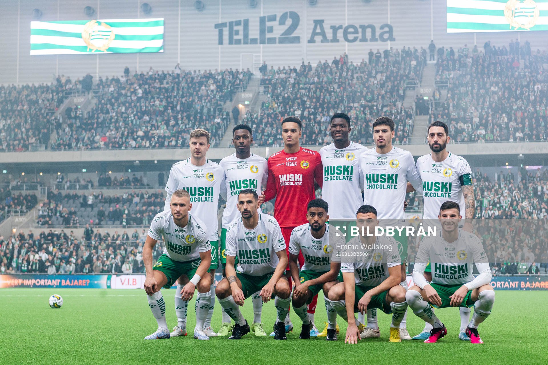 Hammarbys startelva inför kvartsfinalen i Svenska Cupen i fotboll mellan Hammarby och AIK den 13 mars 2023 i Stockholm. 