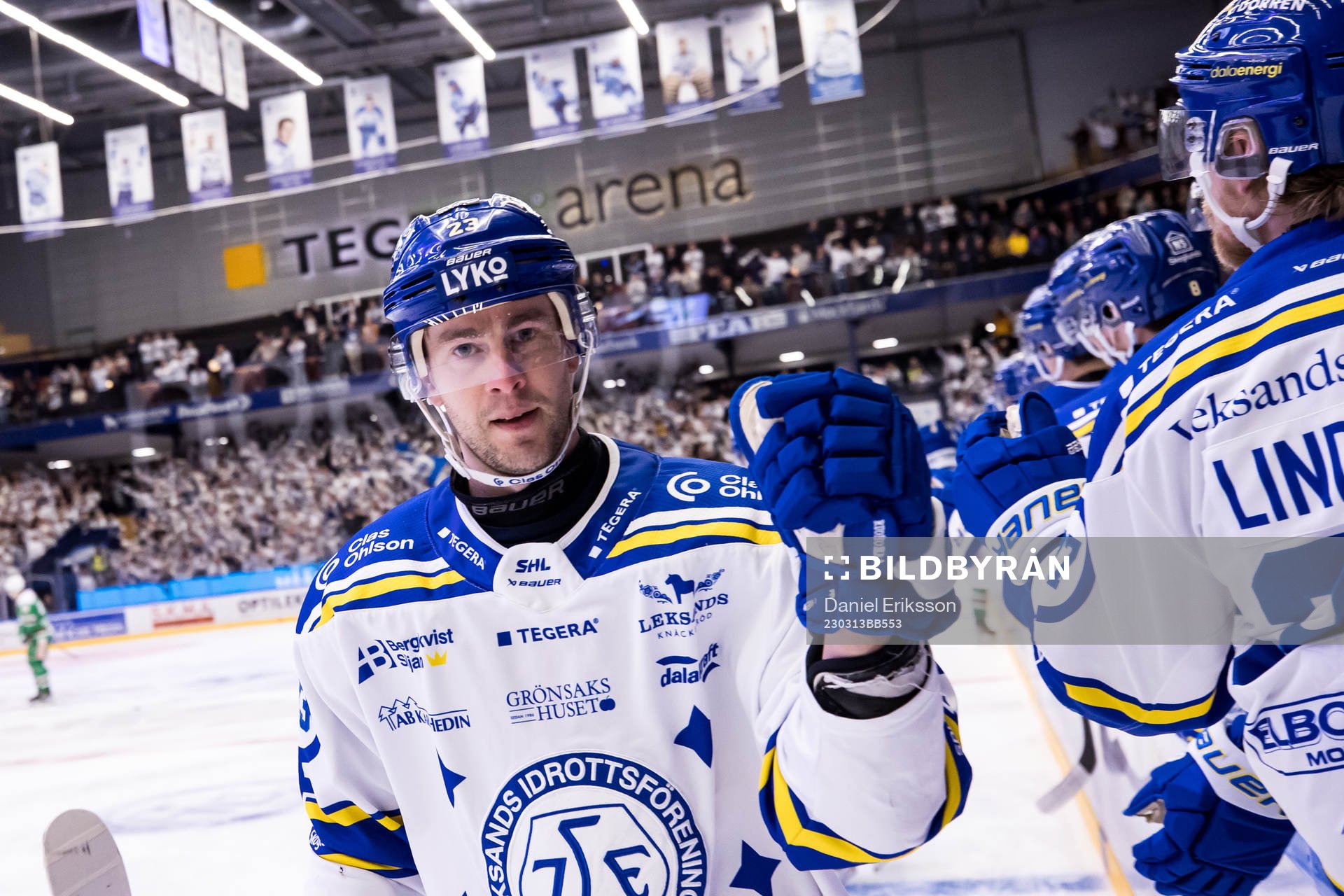Leksands Mikael Ruohomaa jublar