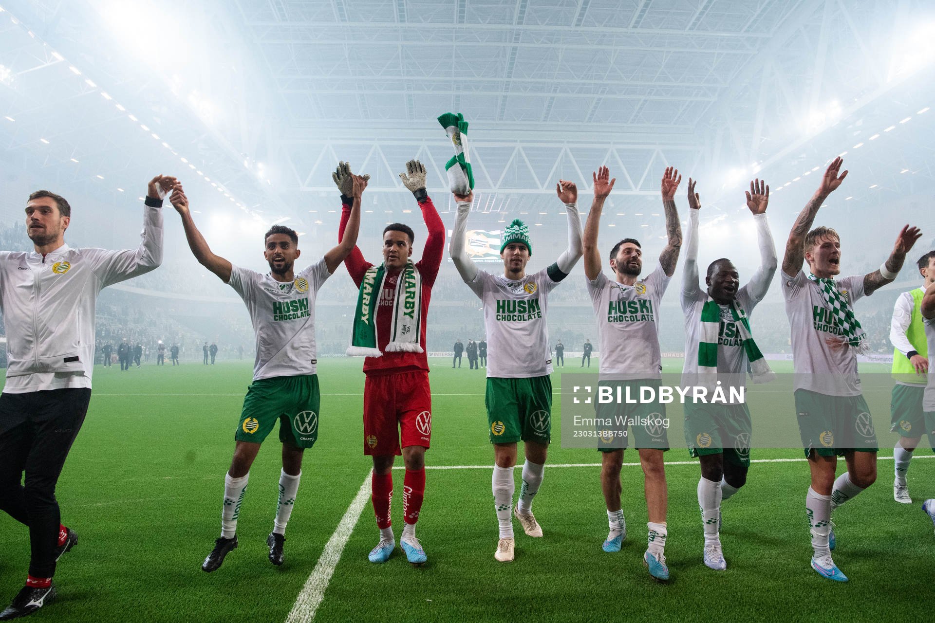 Hammarbys spelare jublar