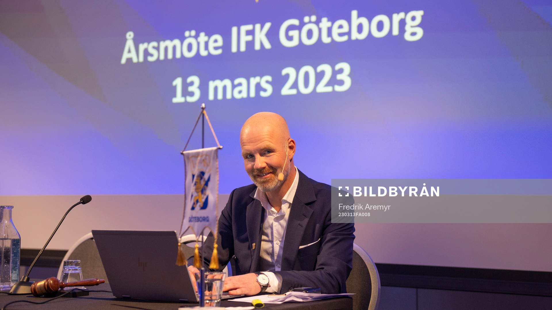 Styrelsens Sekreterare Peter Brandt under IFK Göteborgs årsmöte den 13 mars 2023 i Göteborg. 
