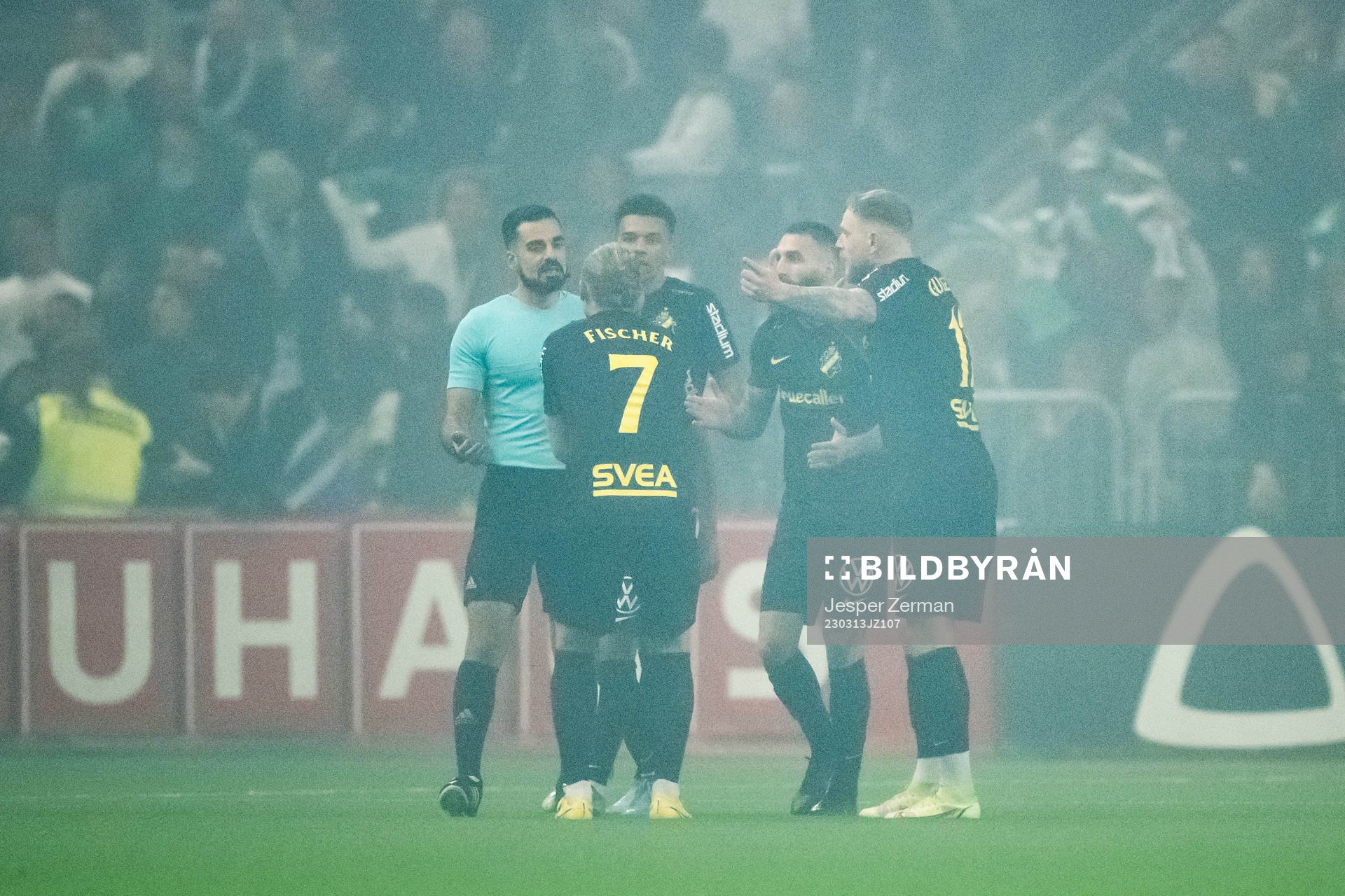 AIKs Viktor Fischer, Rui Modesto, Jimmy Durmaz  och John