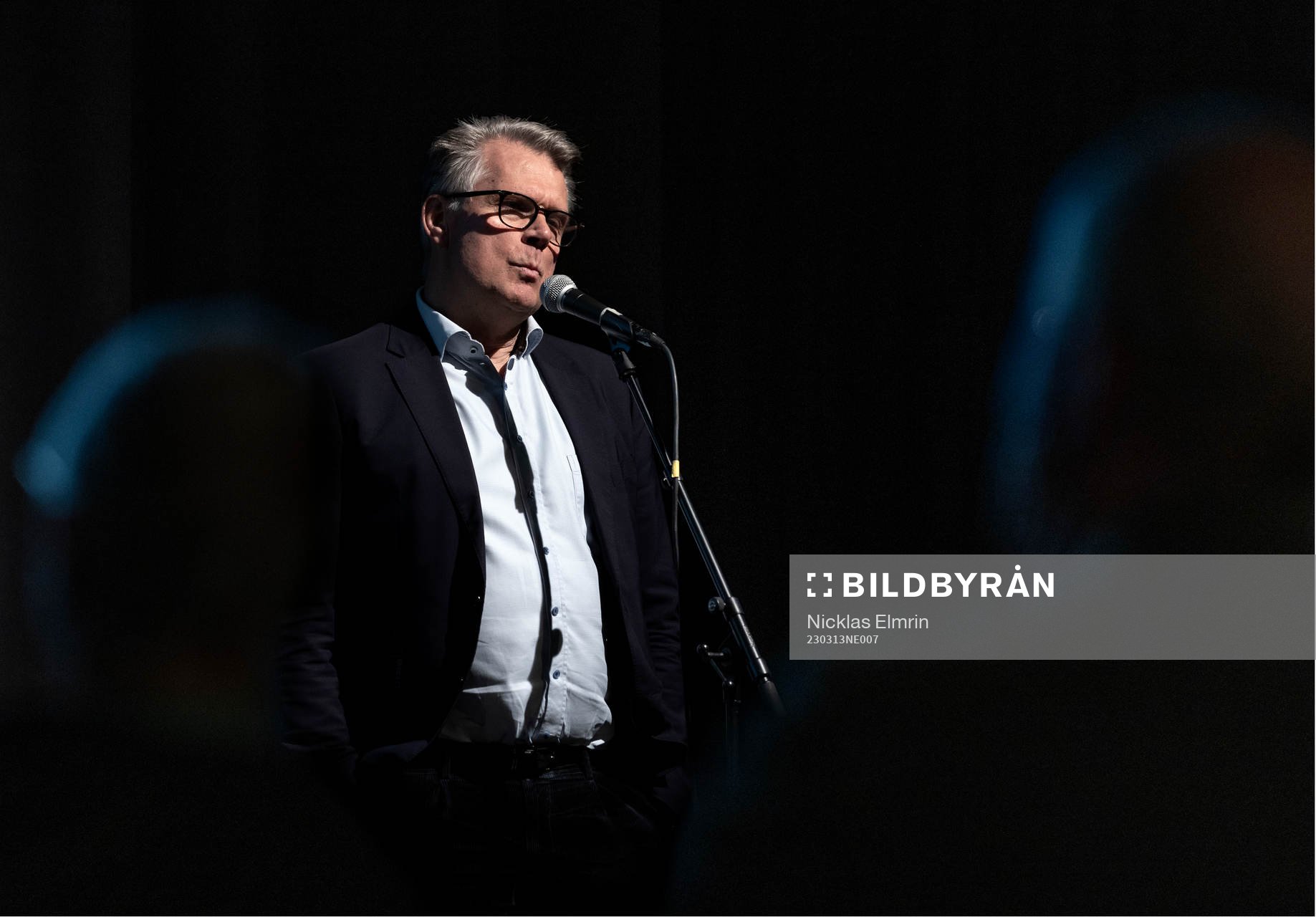 Ordförande Roland Blomstrand under GAIS årsmöte den 13 mars 2023 i Göteborg. 