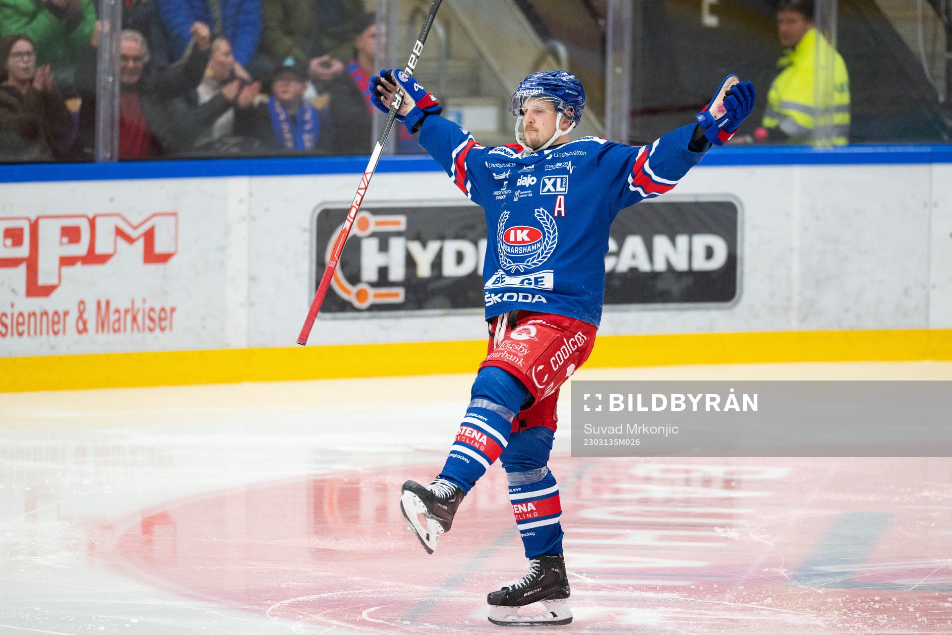 Oskarshamns Patrik Karlkvist jublar