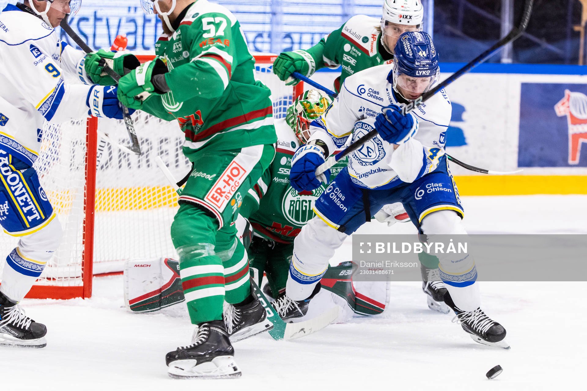 Leksands Carter Ashton oroar mot Rögles målvakt