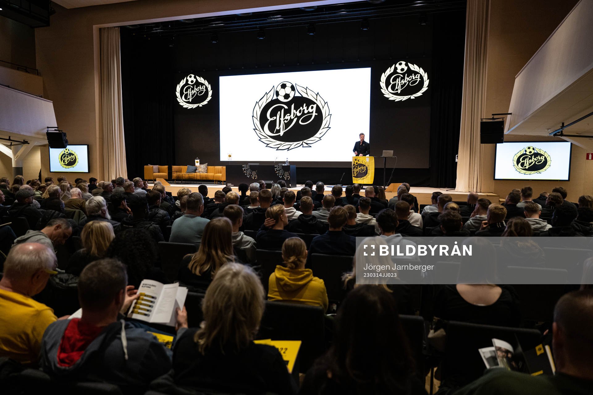 Översiktsbild under IF Elfsborgs årsmöte den 14 mars 2023 i Borås. 