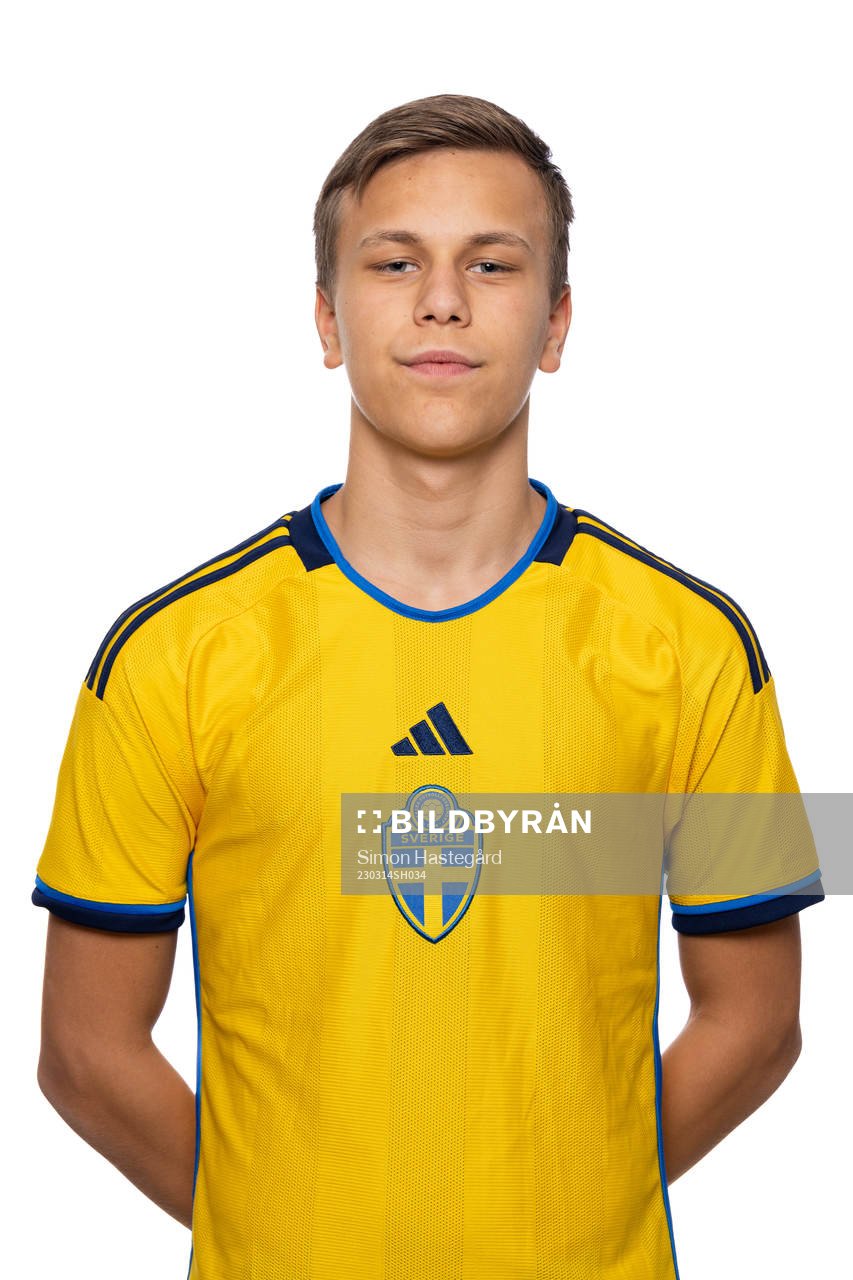 Freddie lantz  i P16-landslaget poserar för porträtt den 14 mars 2023 i Stockholm. 