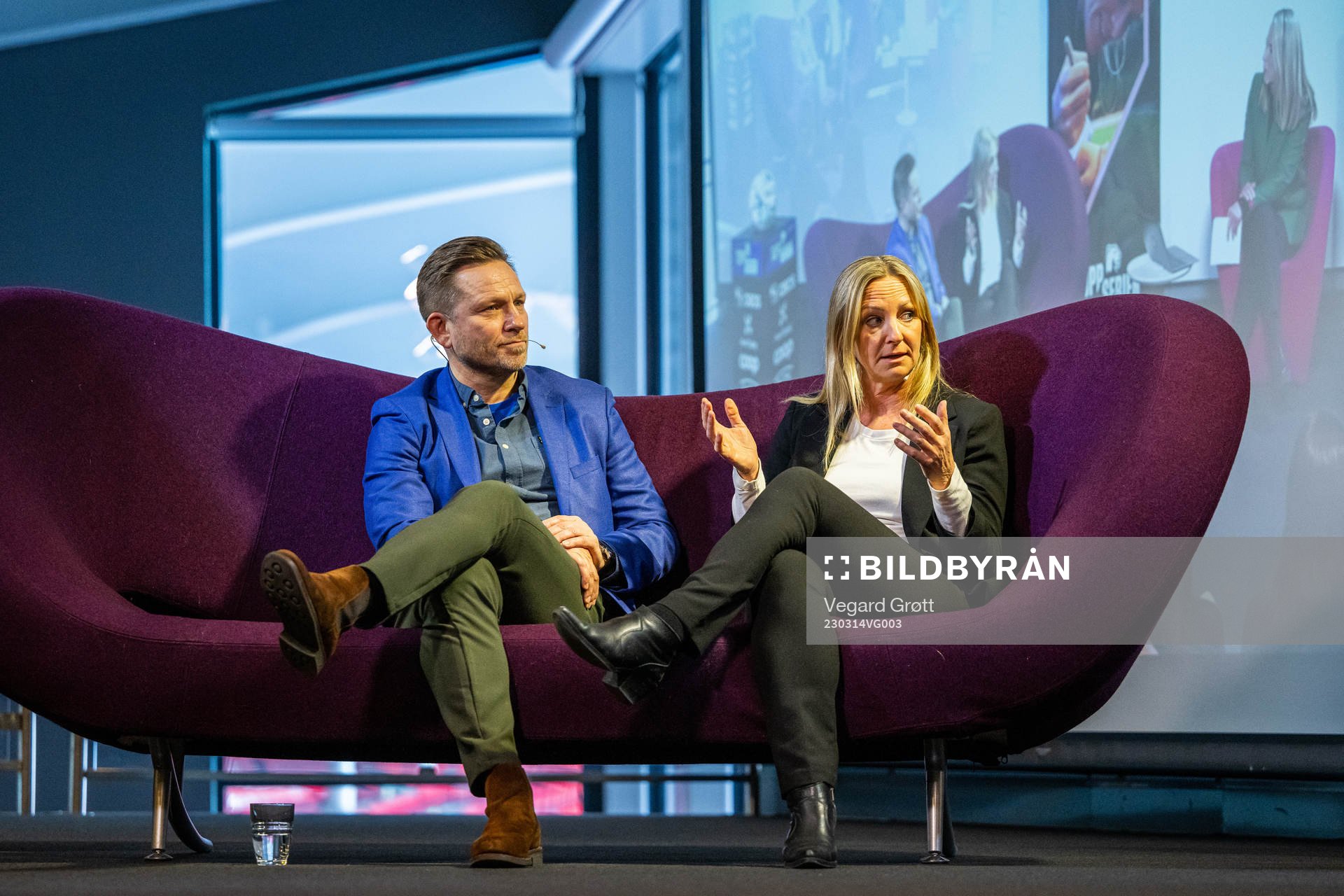 Steinar Nilsen and Hege Jørgensen during a press event on March 14, 2023 in Oslo. 